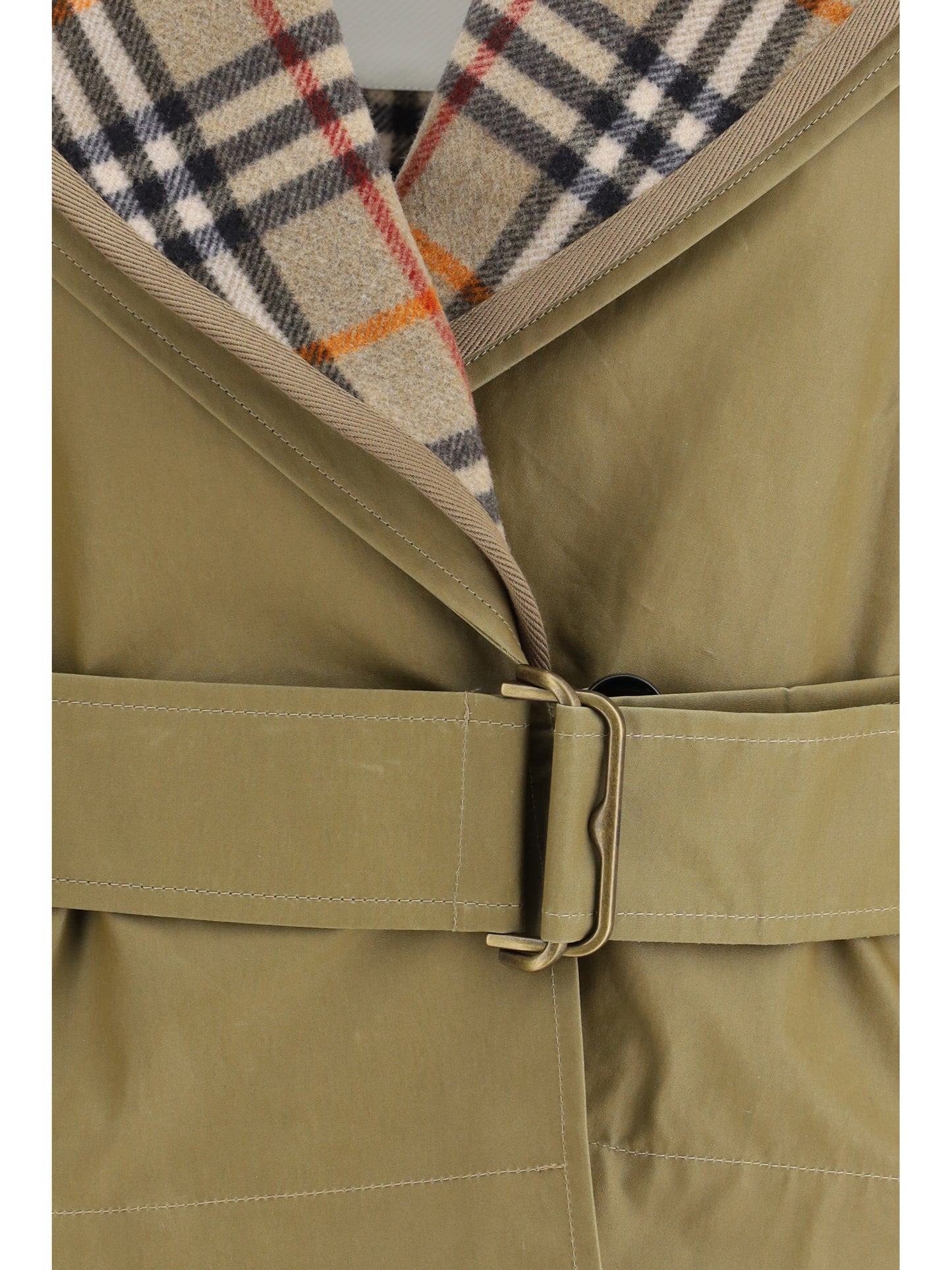 Burberry Women Cropped Cotton Jacket With Check Quilting BURBERRY