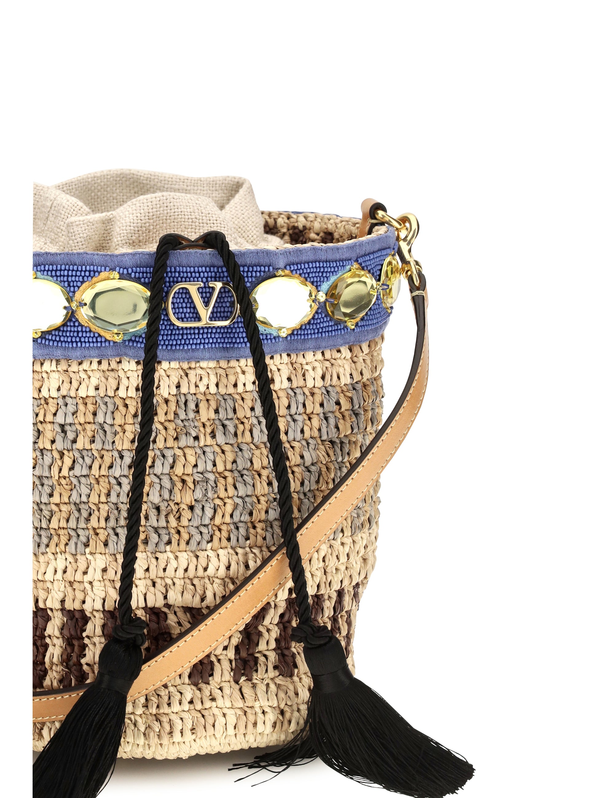 Valentino Garavani Women Mini Raffia Bucket Bag VALENTINO GARAVANI