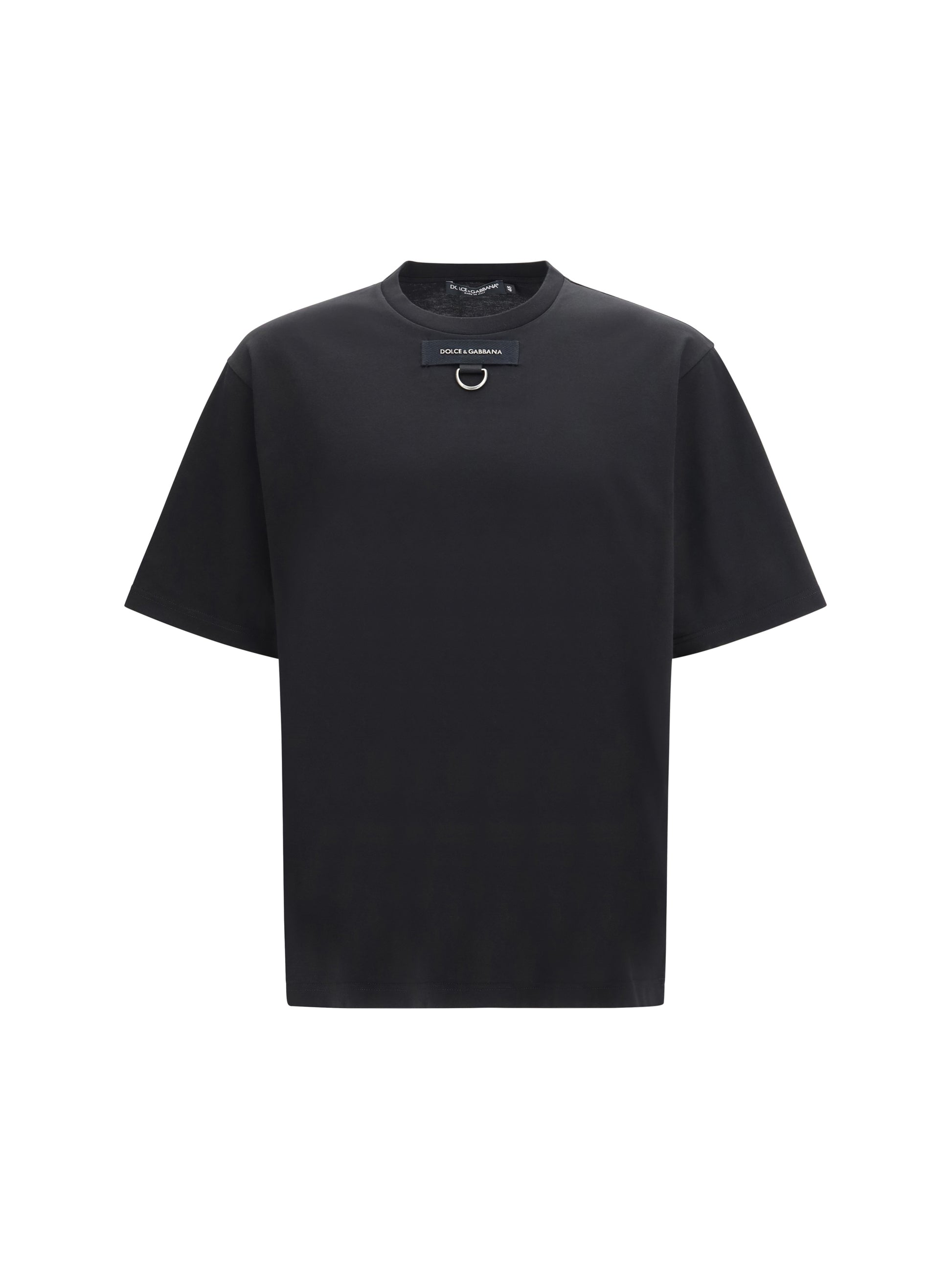Dolce & Gabbana Men Round Neck Short Sleeve T-Shirt With D-Ring Detail DOLCE & GABBANA