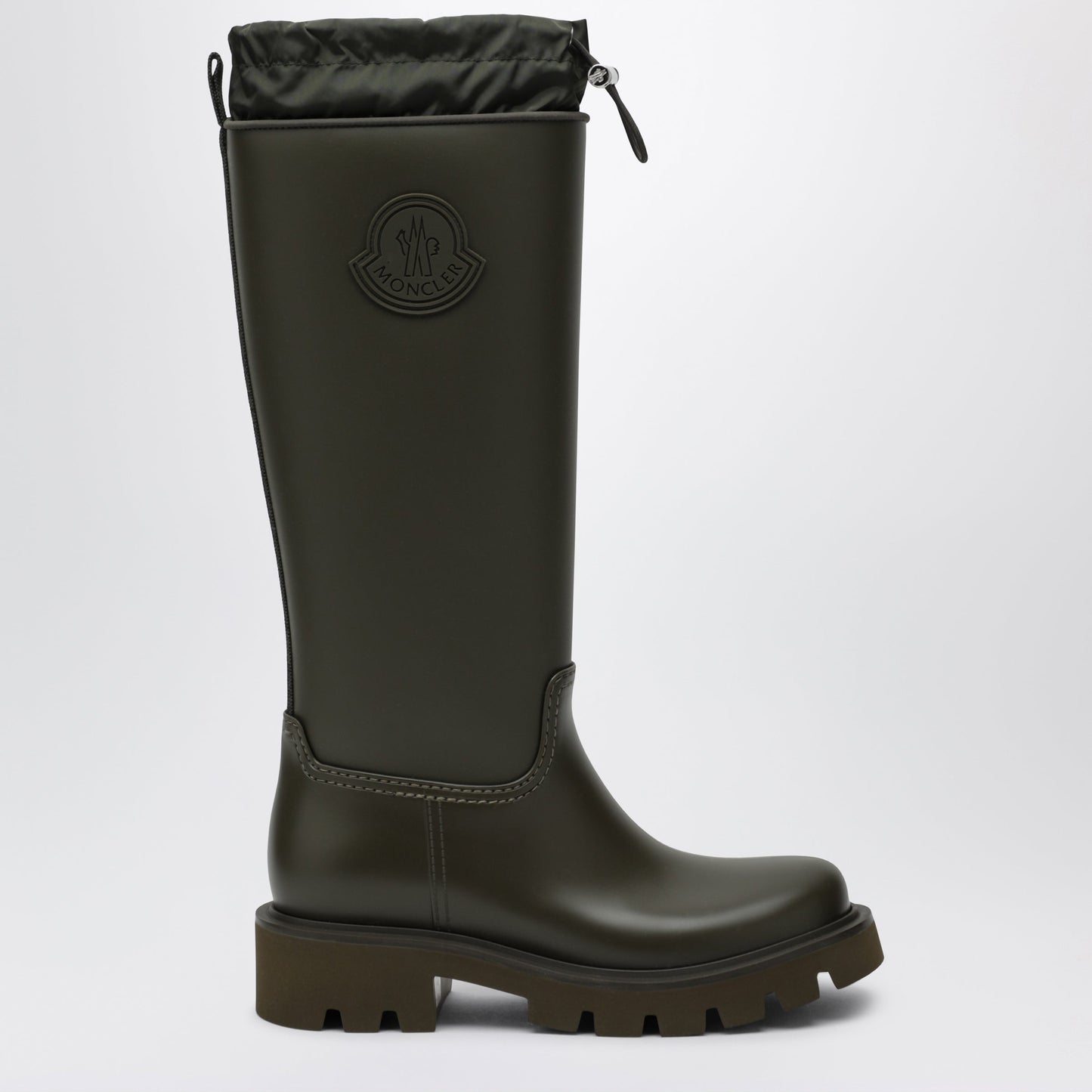 Moncler Kickstream High Waterproof Rain Boots In Pvc Green Women MONCLER
