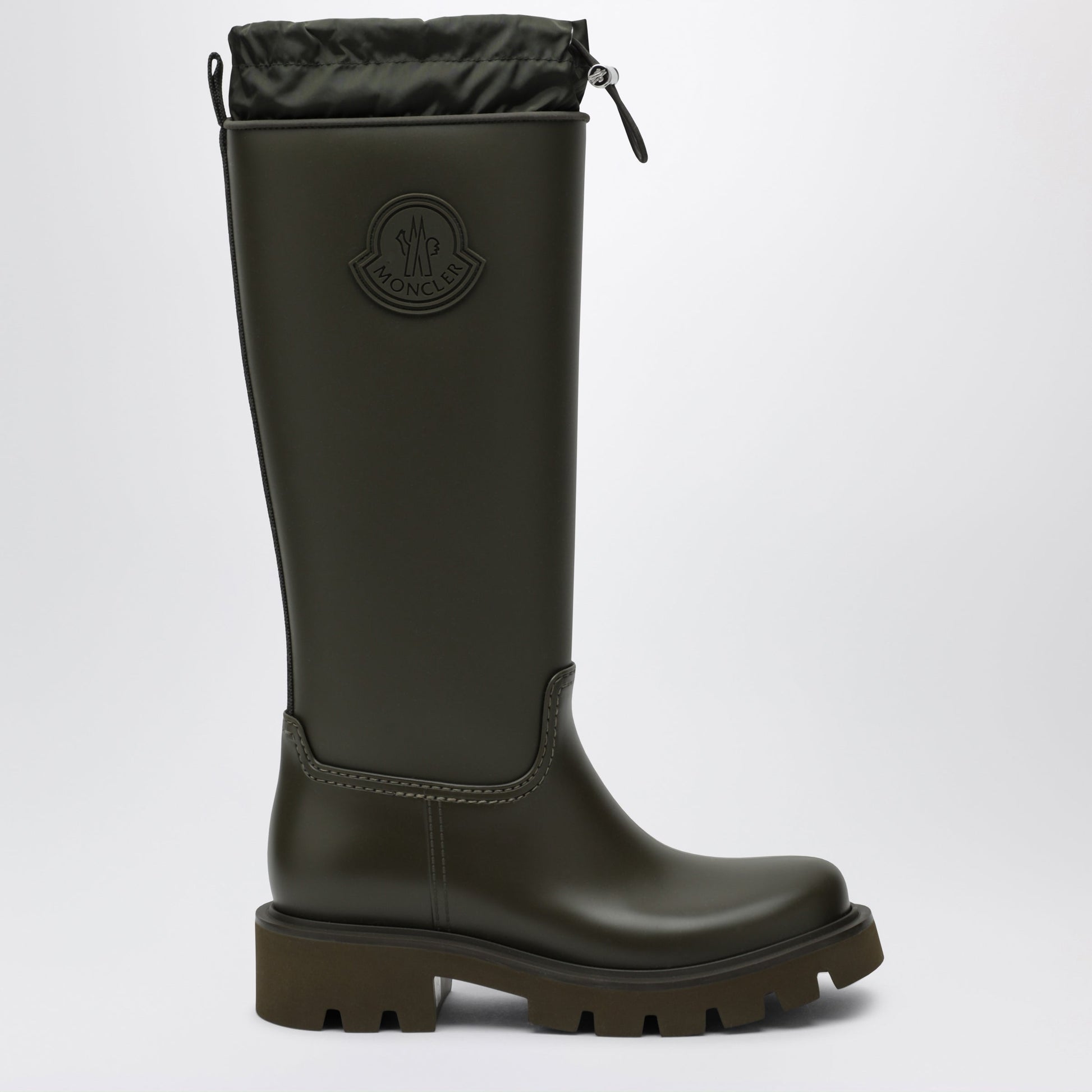 Moncler Kickstream High Waterproof Rain Boots In Pvc Green Women MONCLER