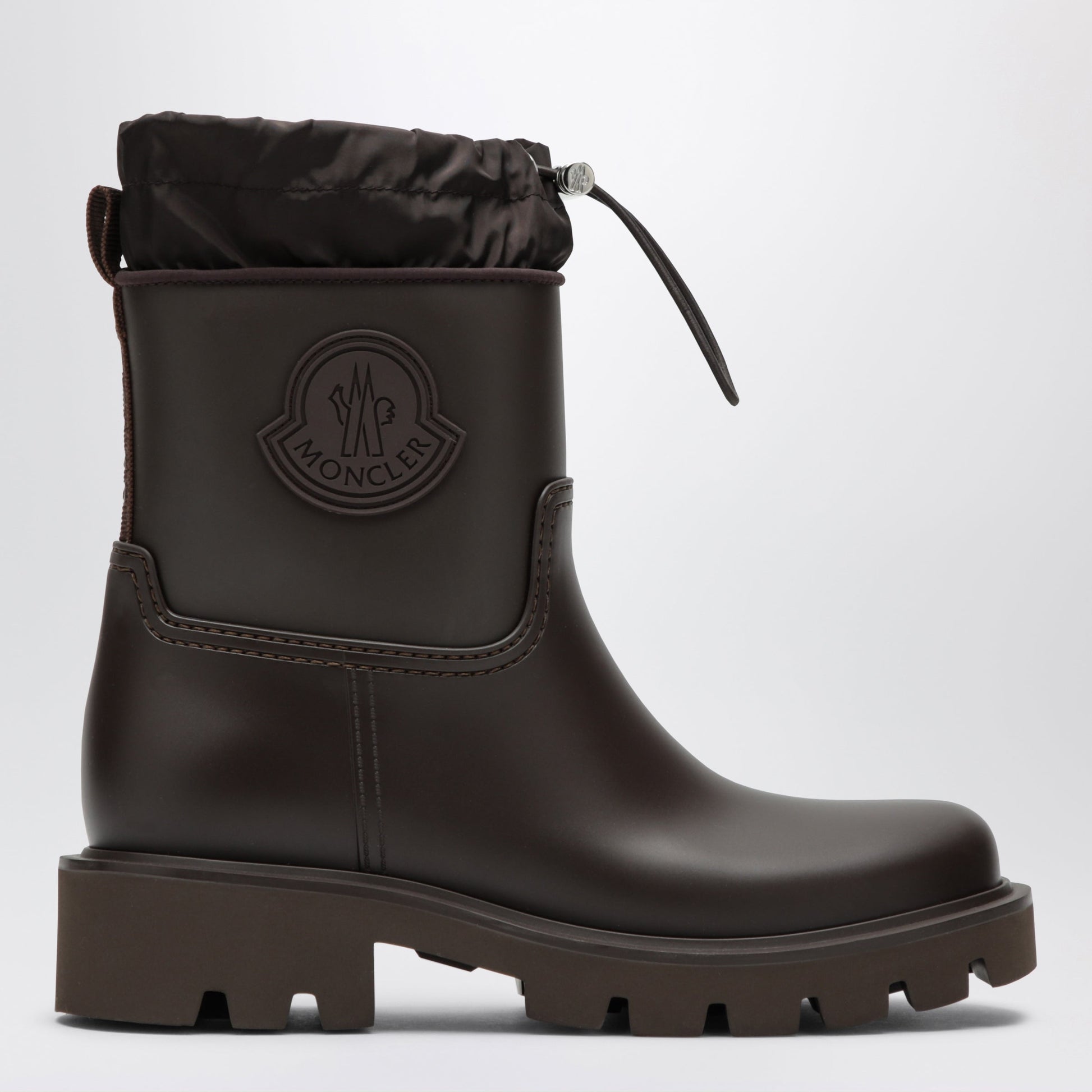 Moncler Kickstream Rain Boots In Brown Pvc And Nylon Women MONCLER