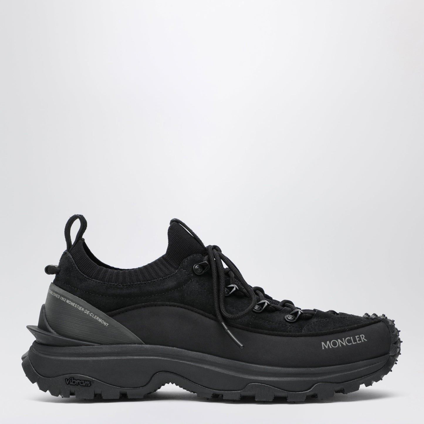 Moncler Trailgrip Lite3 Suede Leather Sneakers In Black Men MONCLER