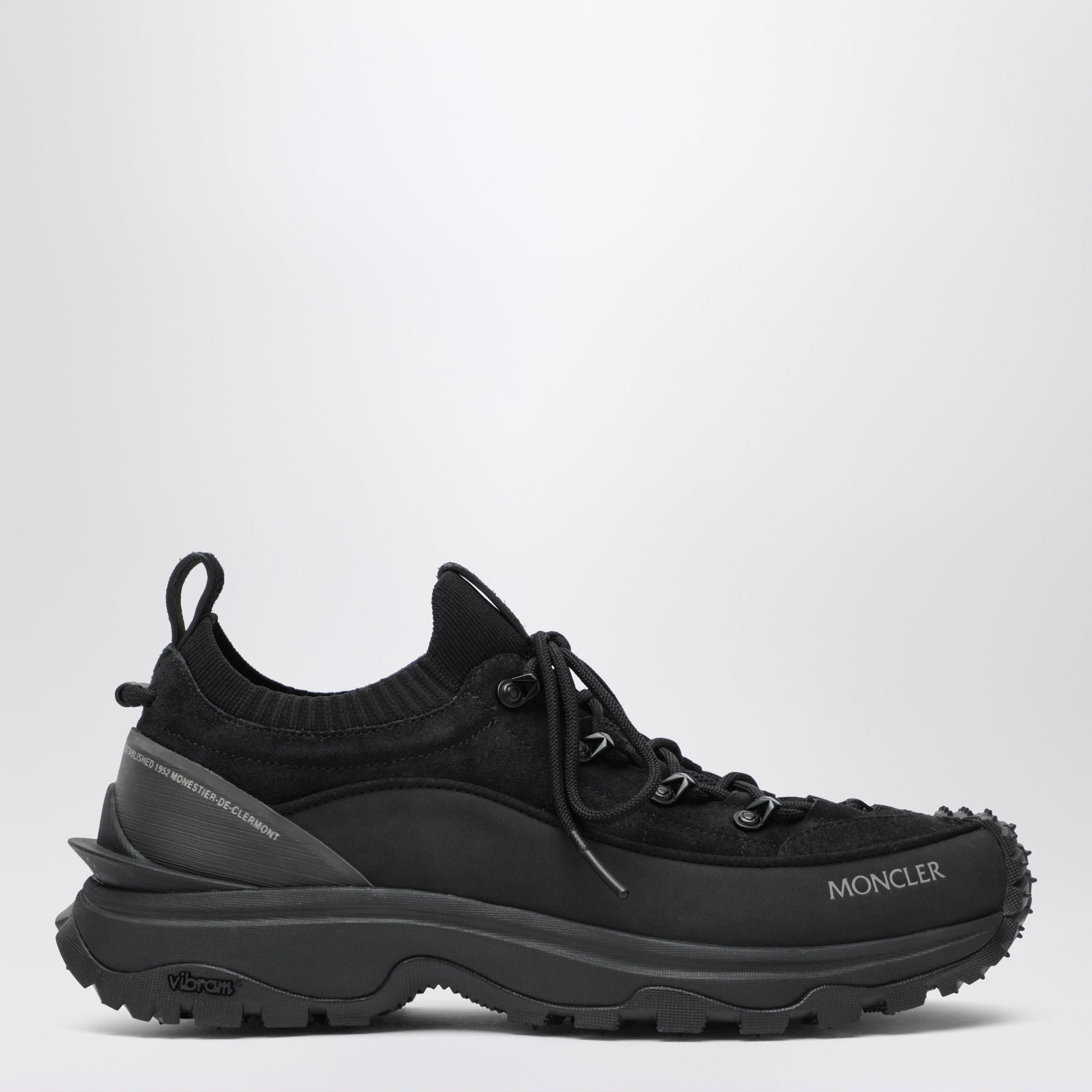 Moncler Trailgrip Lite3 Suede Leather Sneakers In Black Men MONCLER
