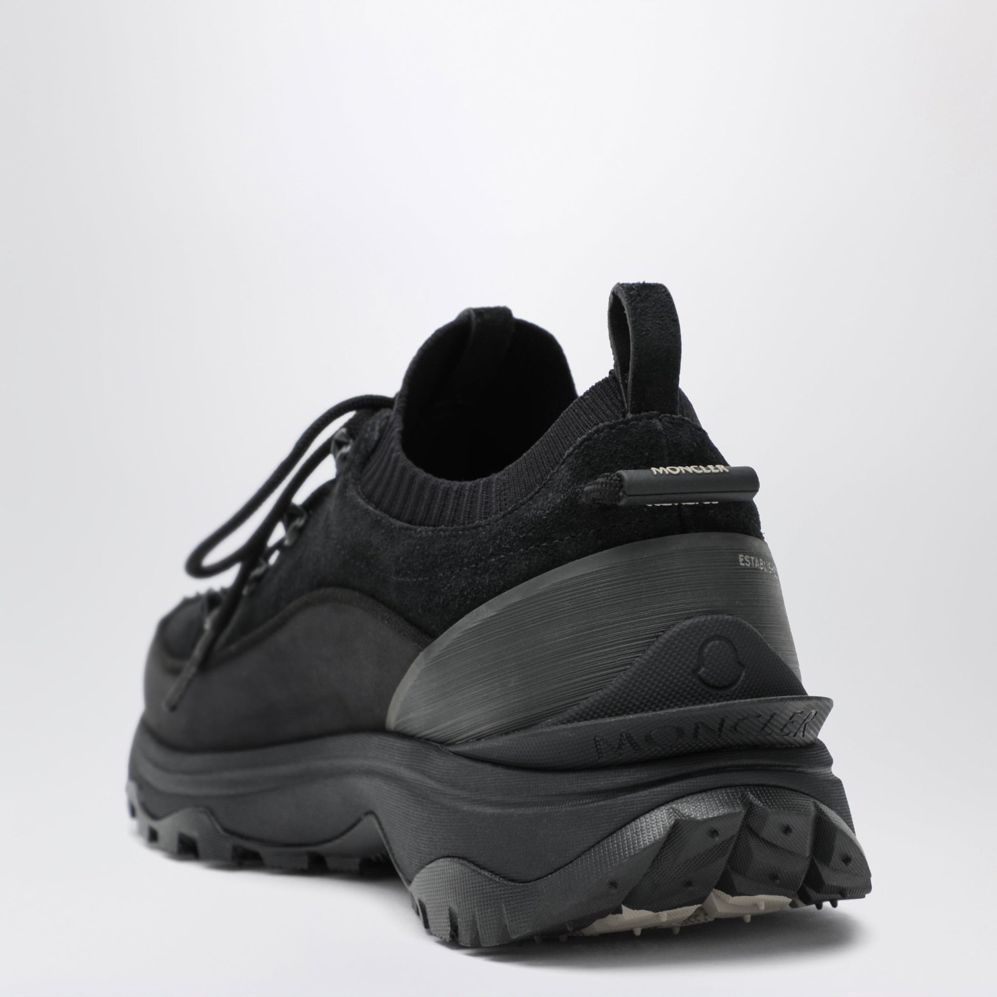 Moncler Trailgrip Lite3 Suede Leather Sneakers In Black Men MONCLER