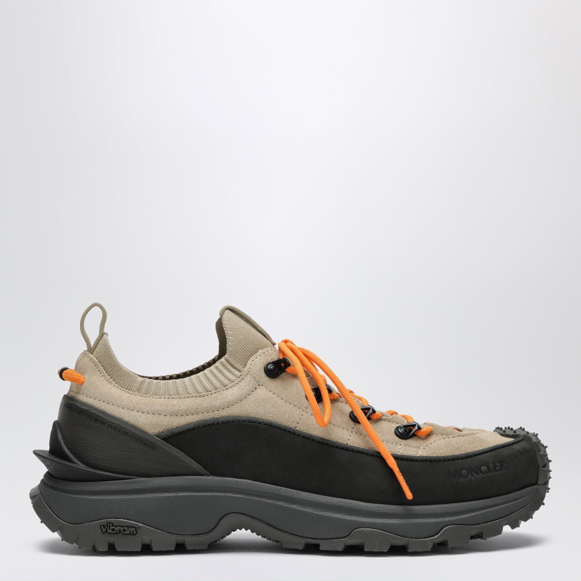 Moncler Trailgrip Lite3 Sneakers In Beige Suede And Nubuck Men MONCLER