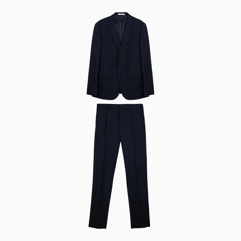 Valentino Navy Blue Single-Breasted Suit In Wool Men