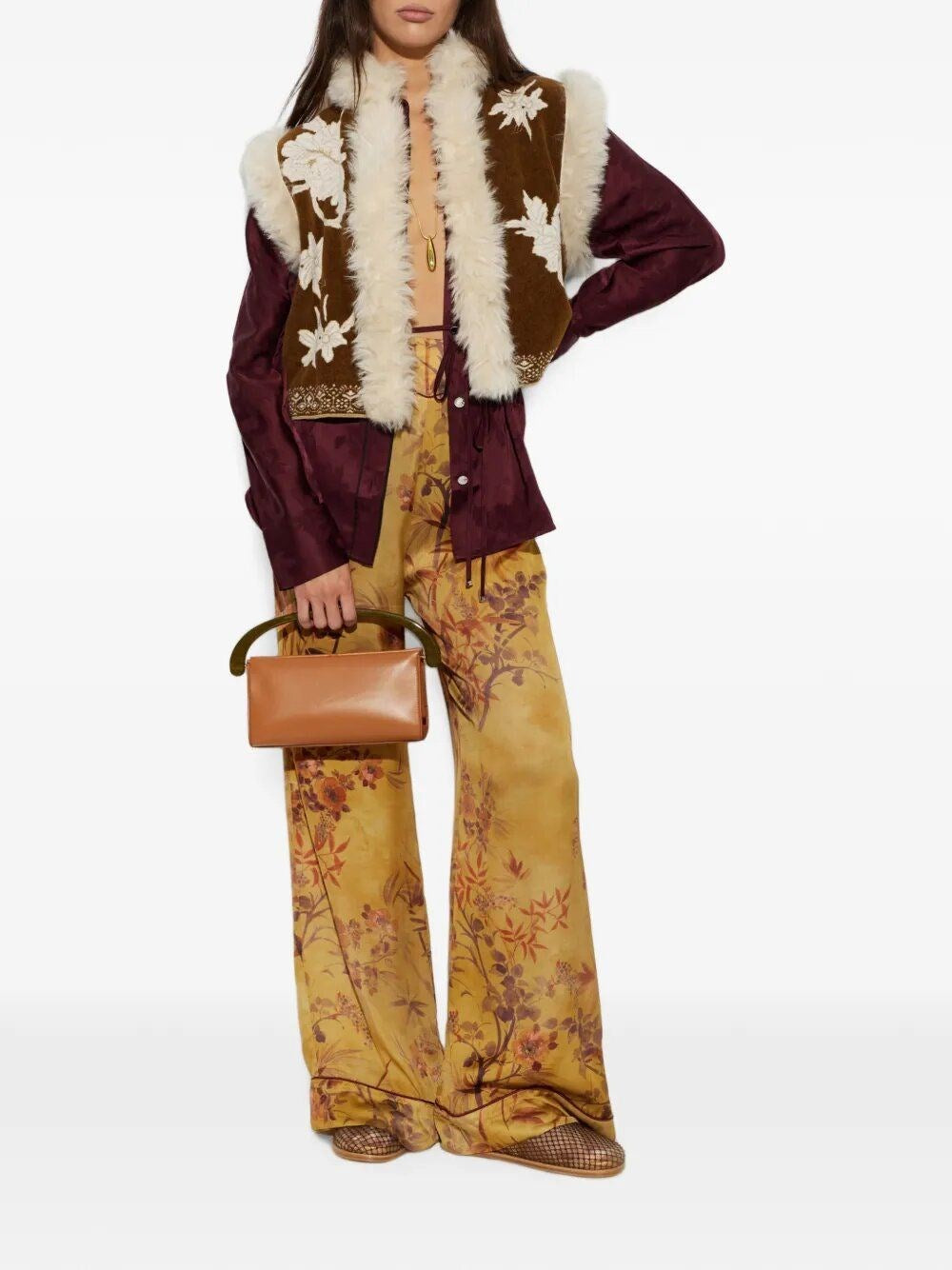 Forte_Forte Women "The Lotus" Eco Fur Jacquard Chenille Vest FORTE FORTE