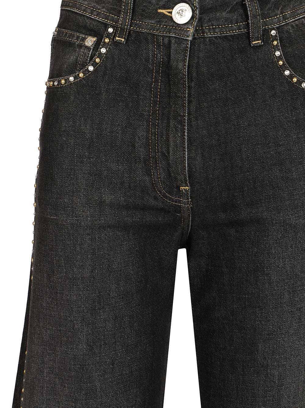 Versace Women Regular High-Waisted Decorated Jeans VERSACE