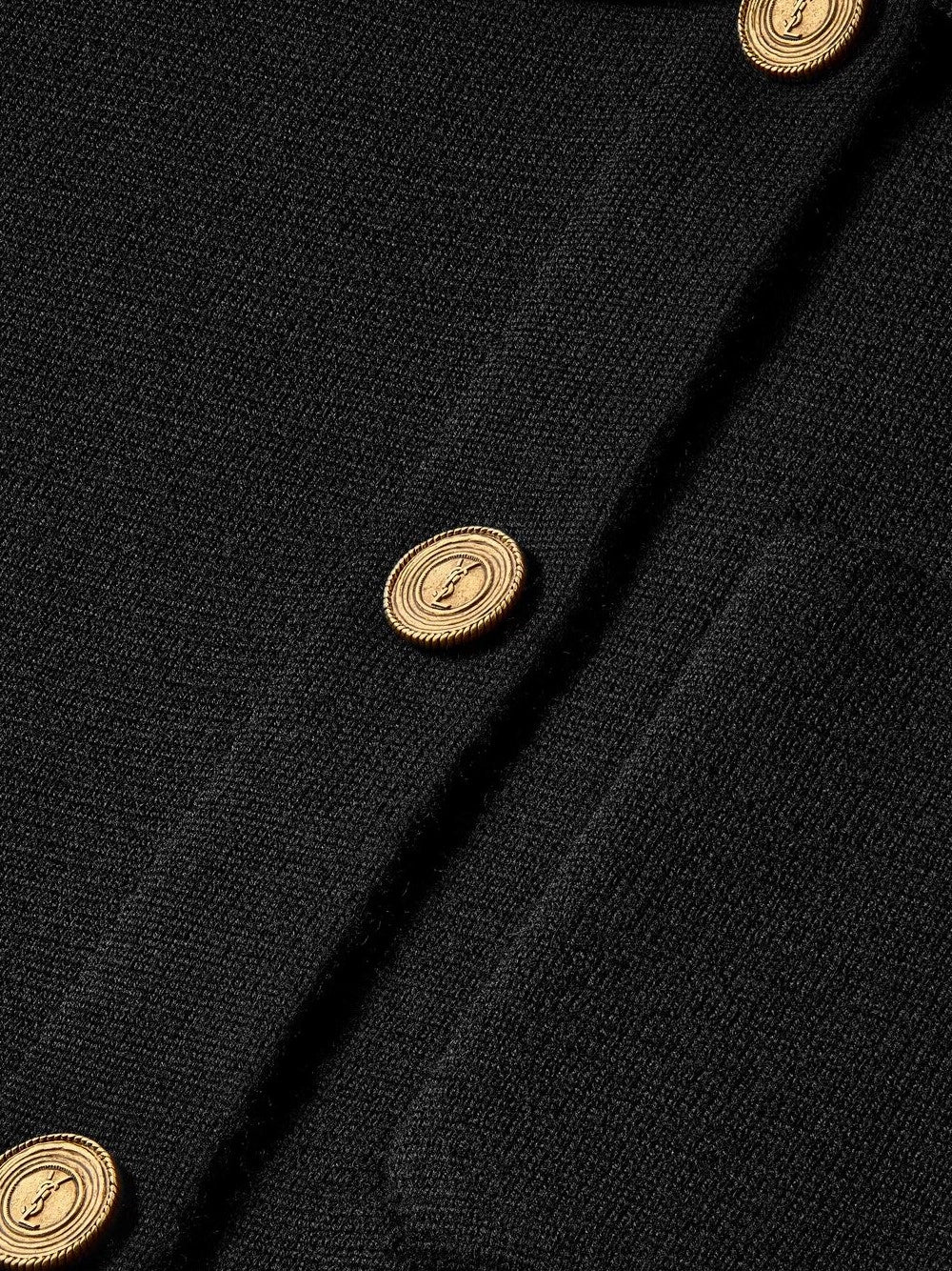 Saint Laurent Women Polo Cardigan In Wool