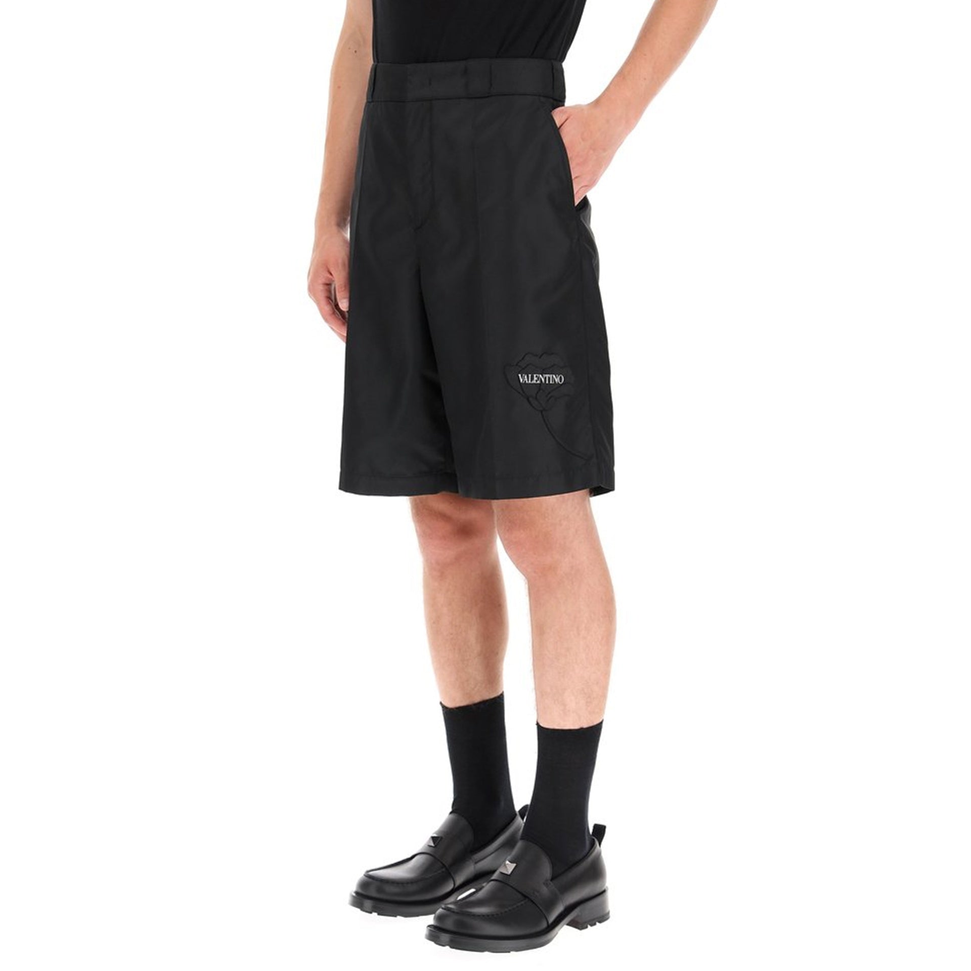 Valentino Flower Embroidery Bermuda Shorts Men VALENTINO