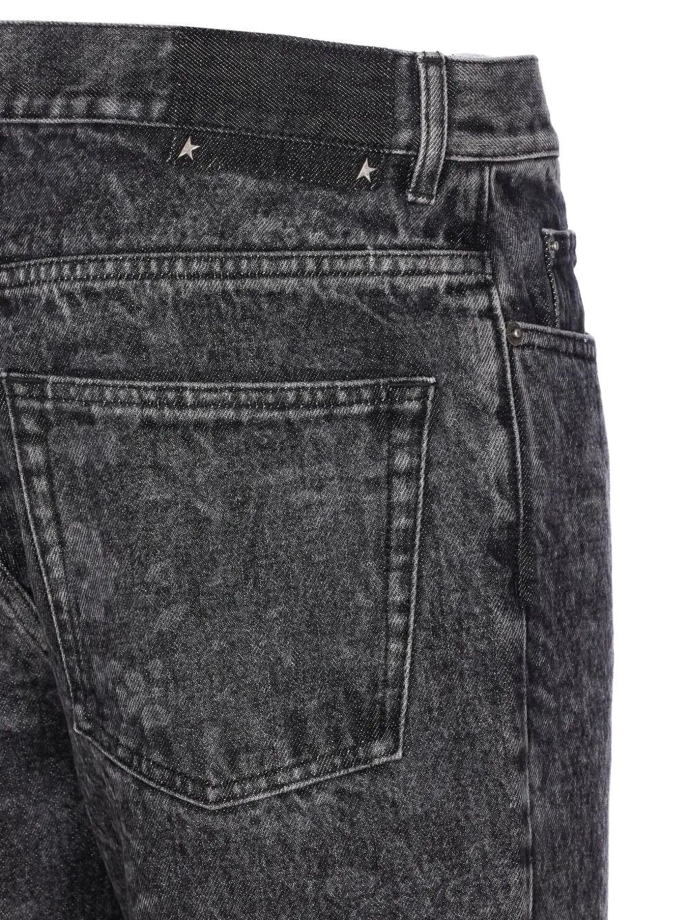 Golden Goose Men `Journey` Skate Jeans `All Over Laser Flowers`