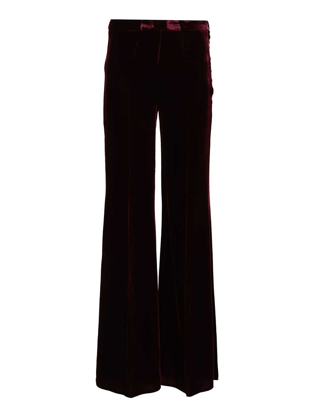 Forte_Forte Women Smooth Velvet Flared Trousers FORTE FORTE