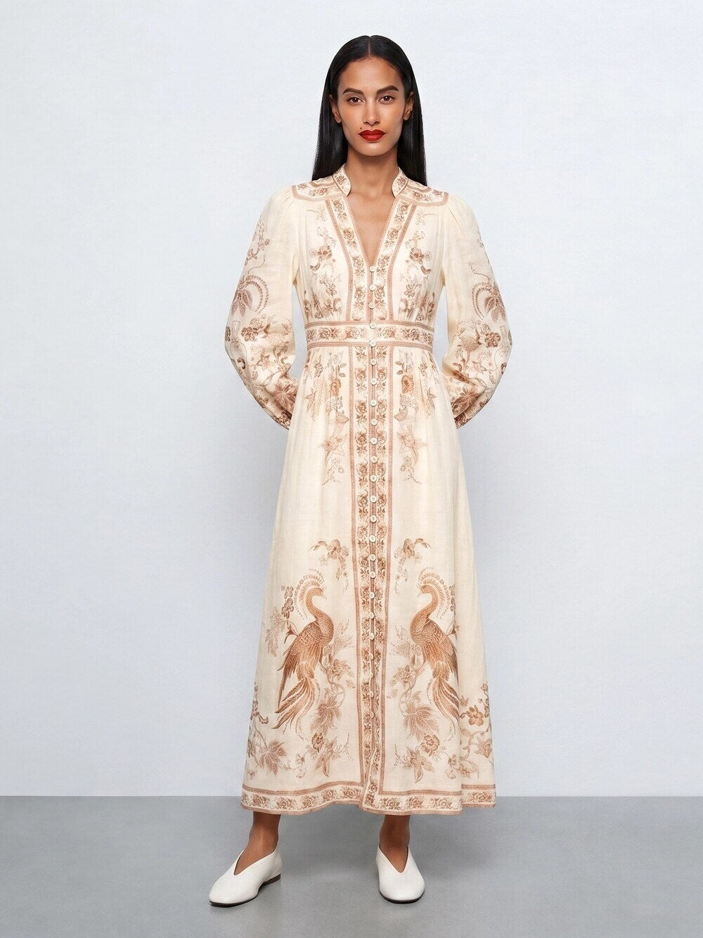 Zimmermann Women Indra Plunge Midi Dress