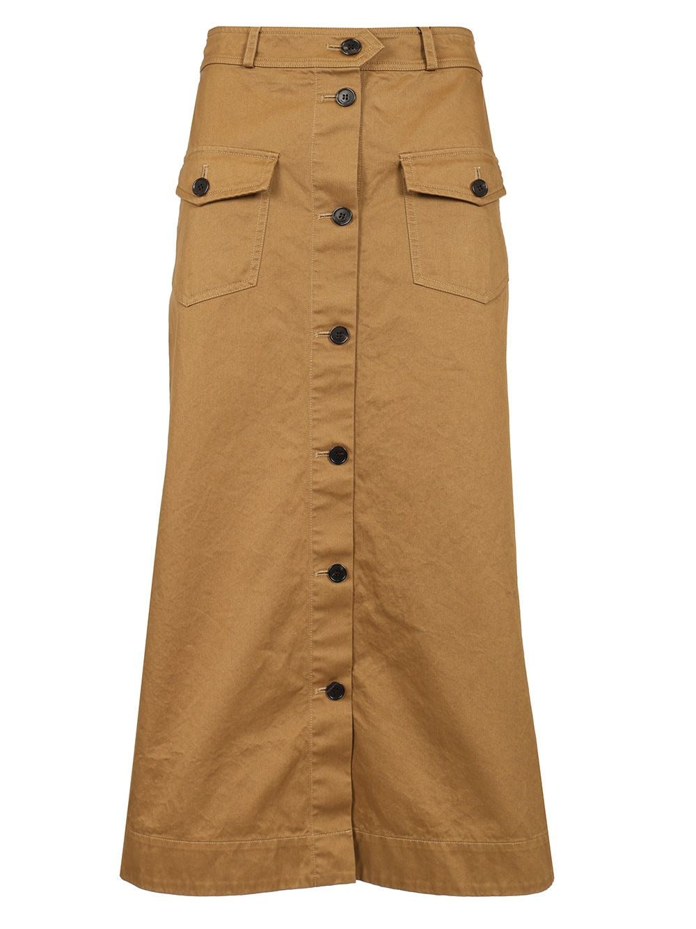 Saint Laurent Women Cotton Midi Skirt SAINT LAURENT