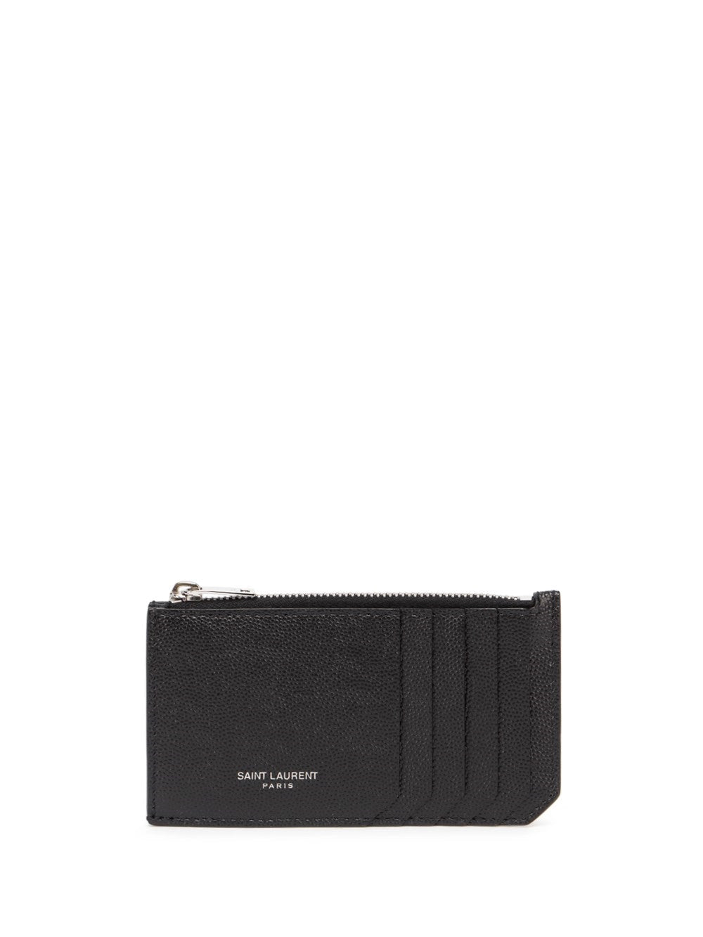 Saint Laurent Men Saint Laurent Paris Fragments Zipped Card Case In Grain De Poudre Leather SAINT LAURENT