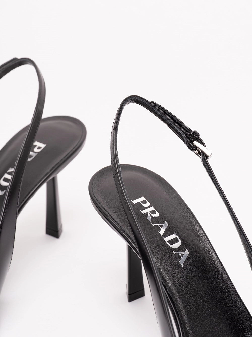 Prada Women Brushed Leather Slingback Pumps