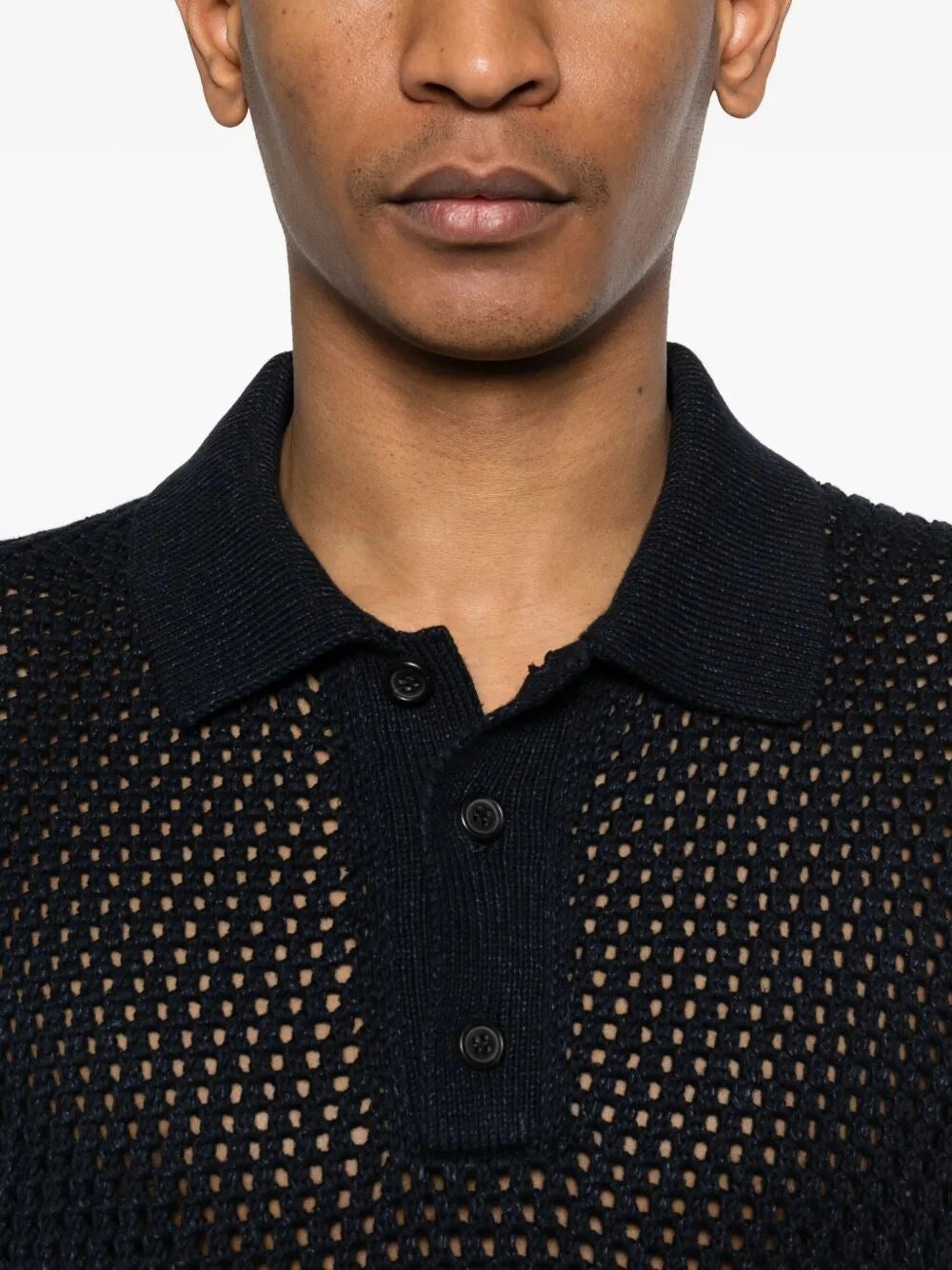 Prada Men Cotton Linen Polo Neck PRADA