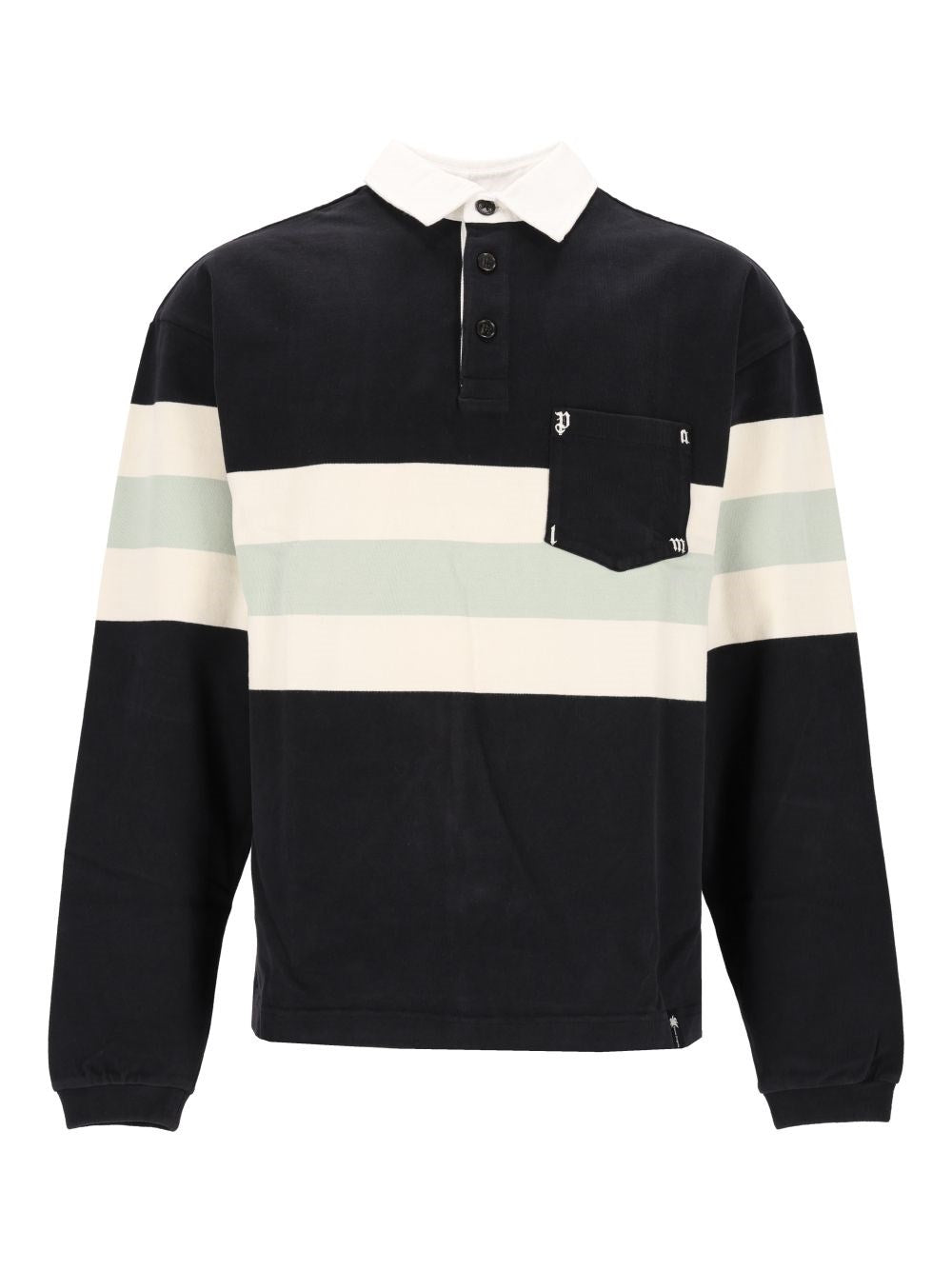 Palm Angels Men Striped Cotton Polo Shirt PALM ANGELS