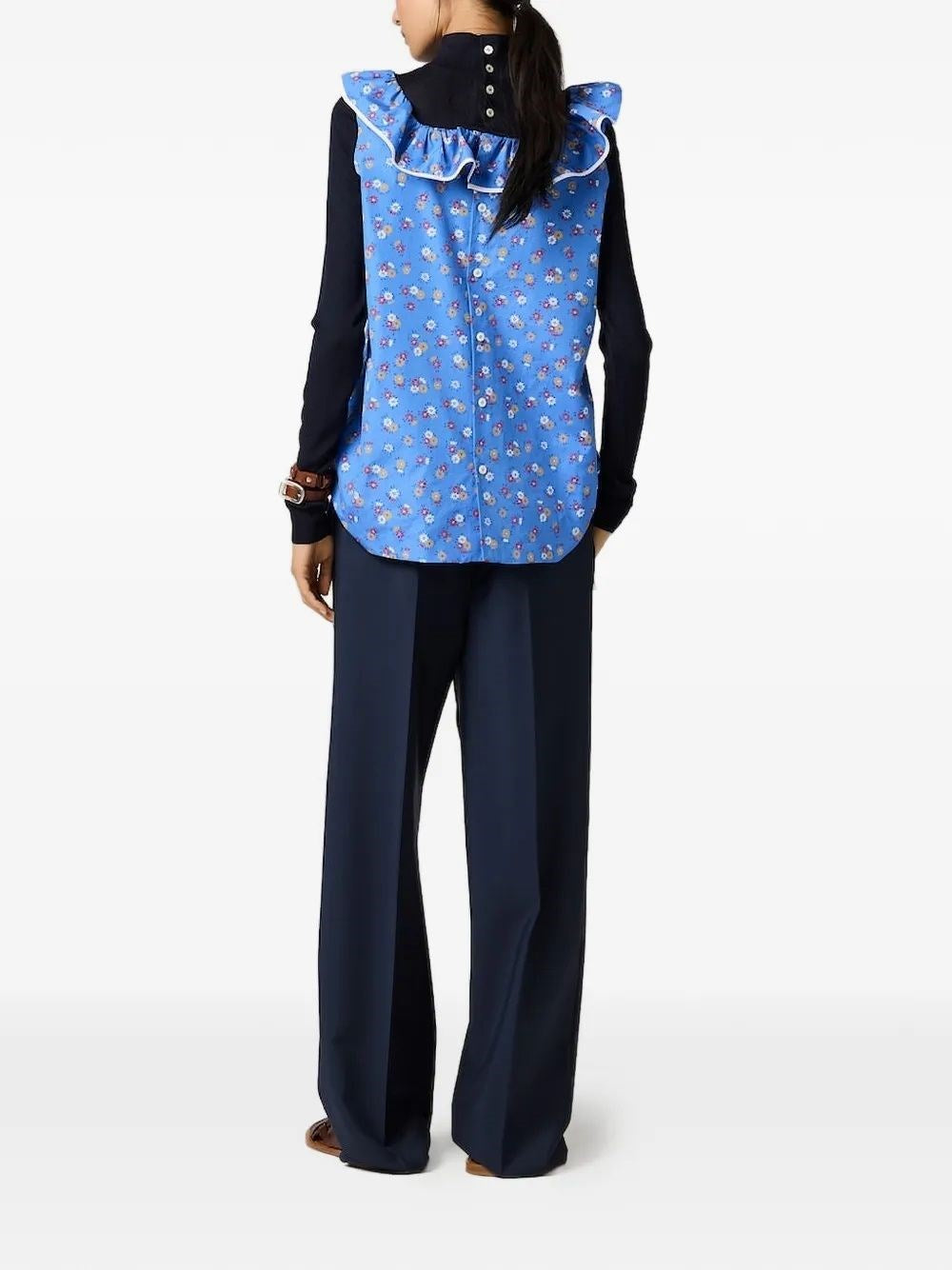 Miu Miu Women Poplin And Wool Sweater MIU MIU