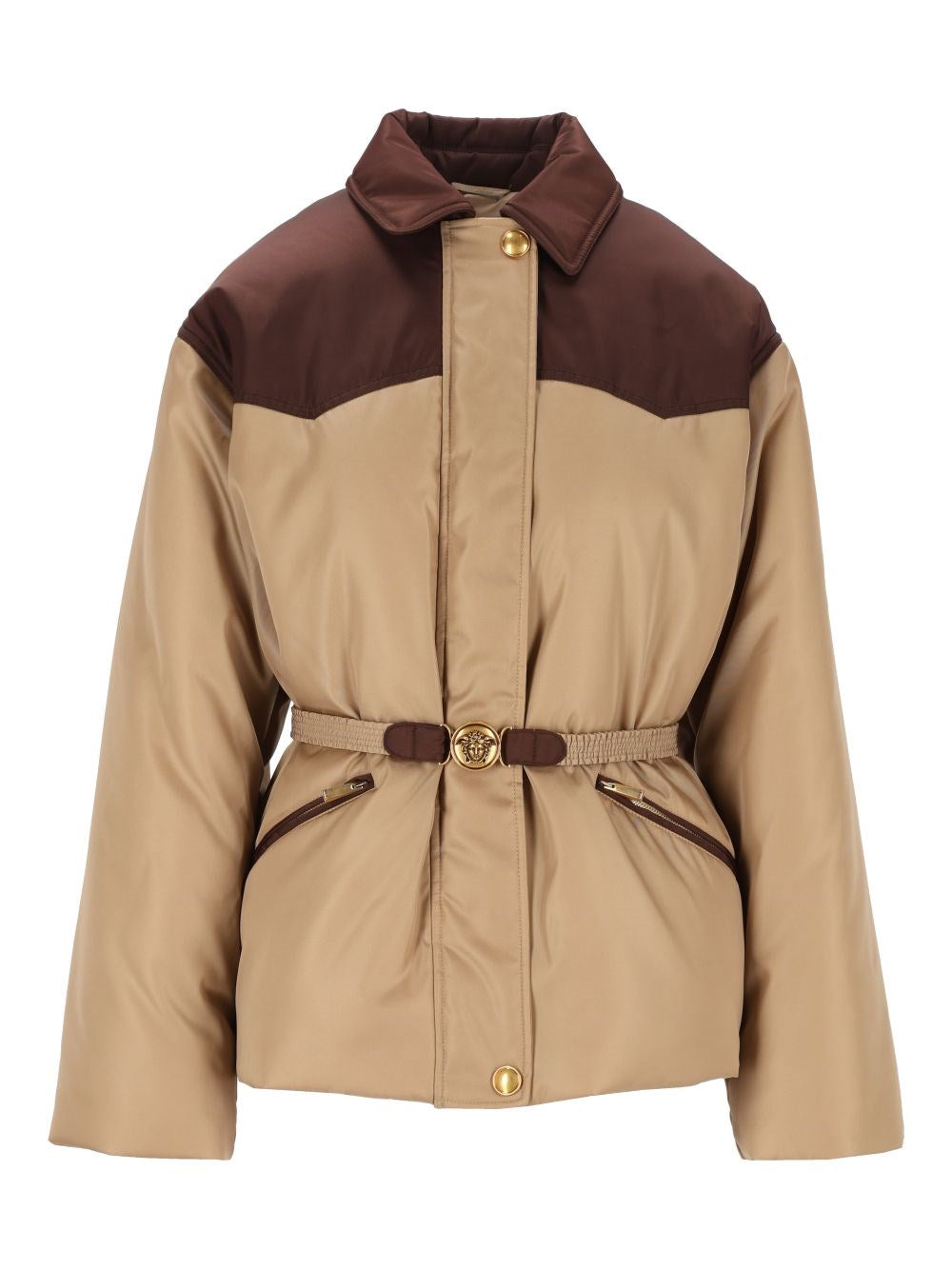 Versace Women Padded Jacket With Belt VERSACE