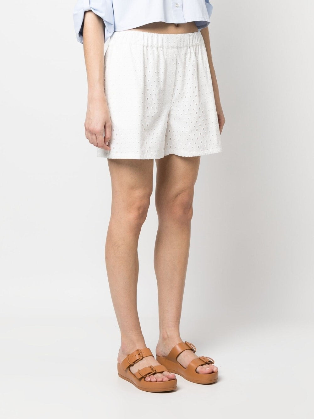 Kenzo Women White Broderie Anglaise Shorts KENZO