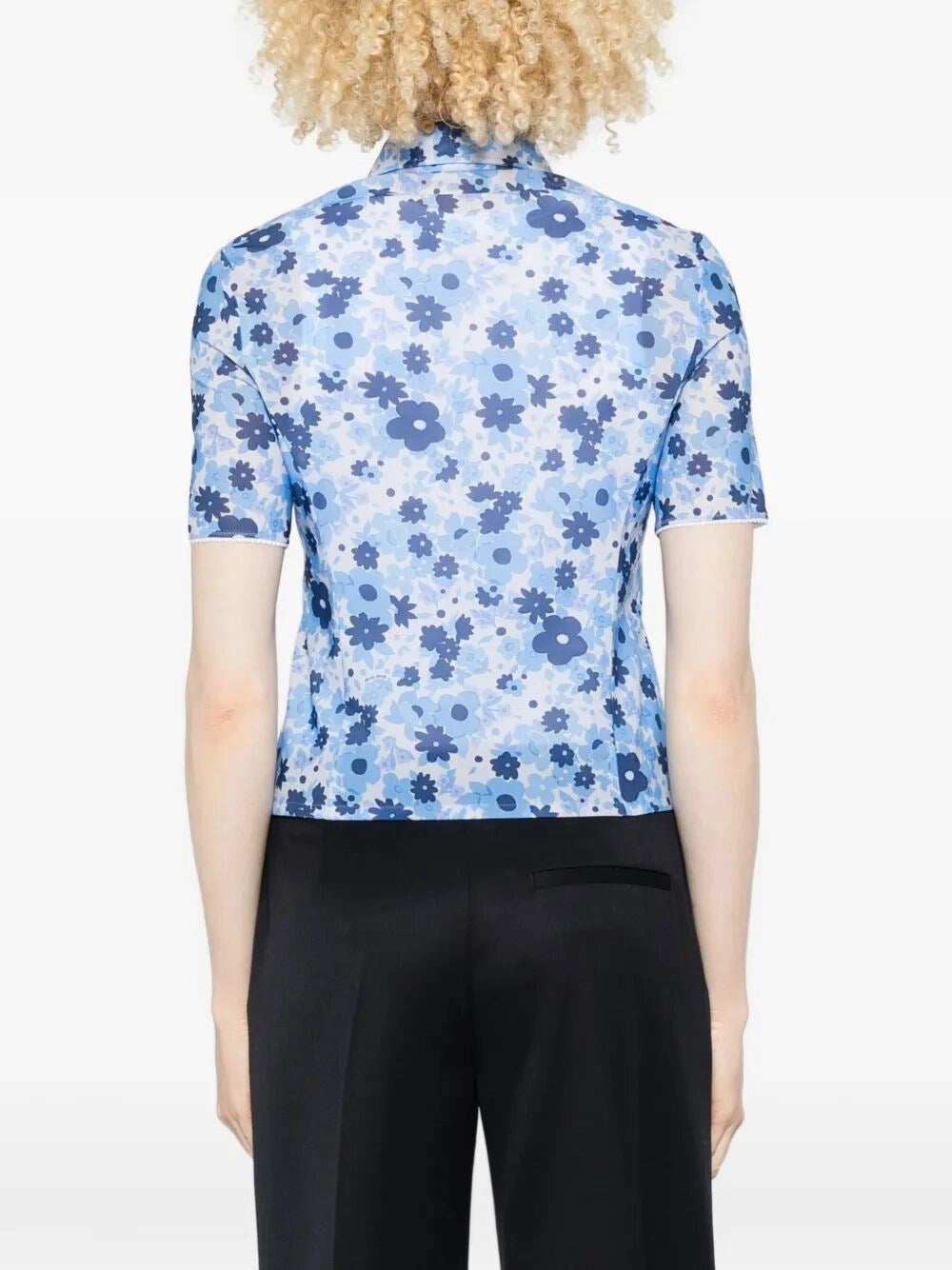 Miu Miu Women Cropped Printed Shirt MIU MIU