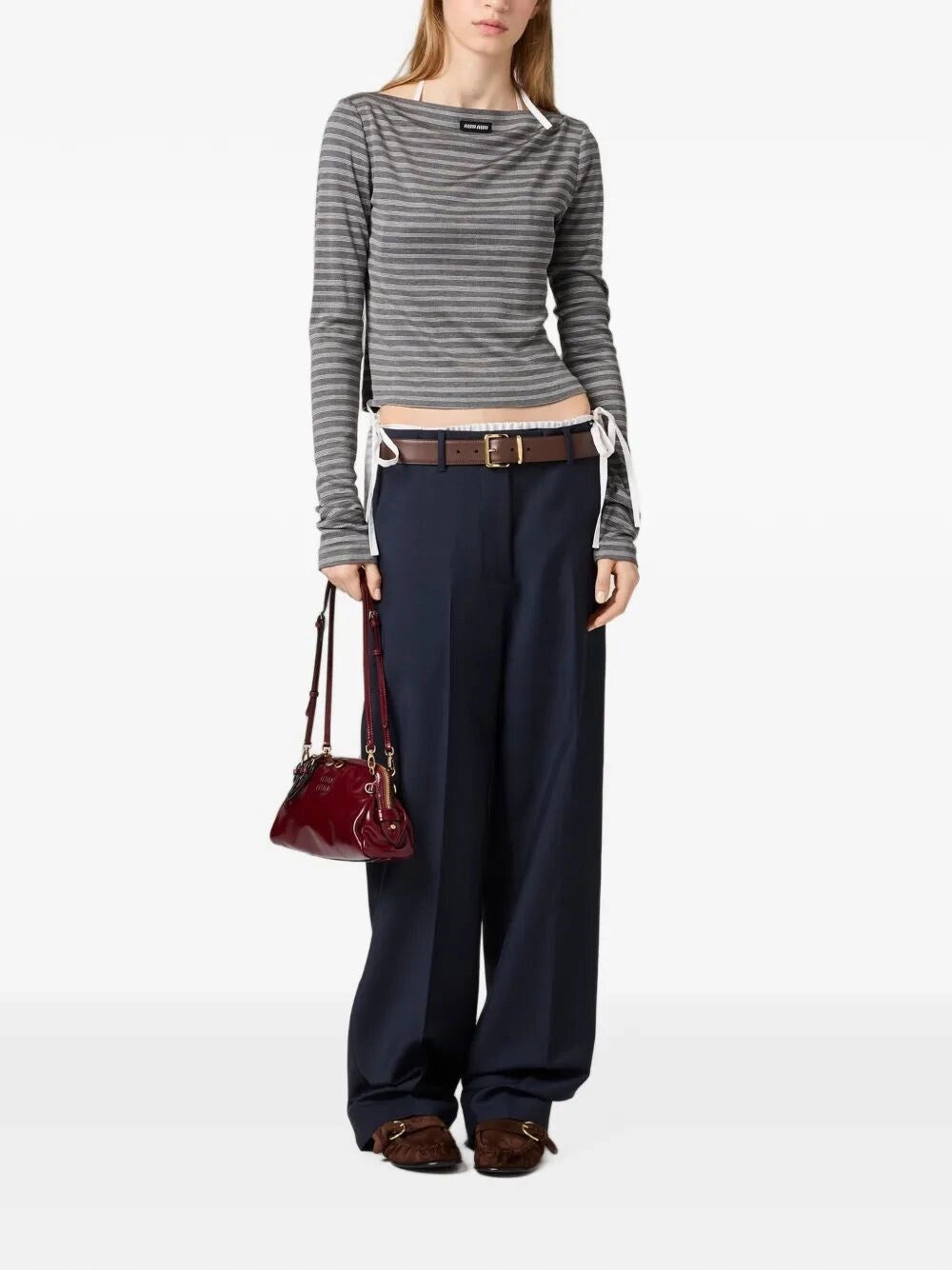 Miu Miu Women Striped T-Shirt MIU MIU
