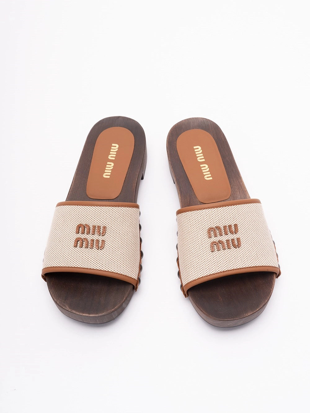 Miu Miu Women Canvas And Leather Clogs MIU MIU