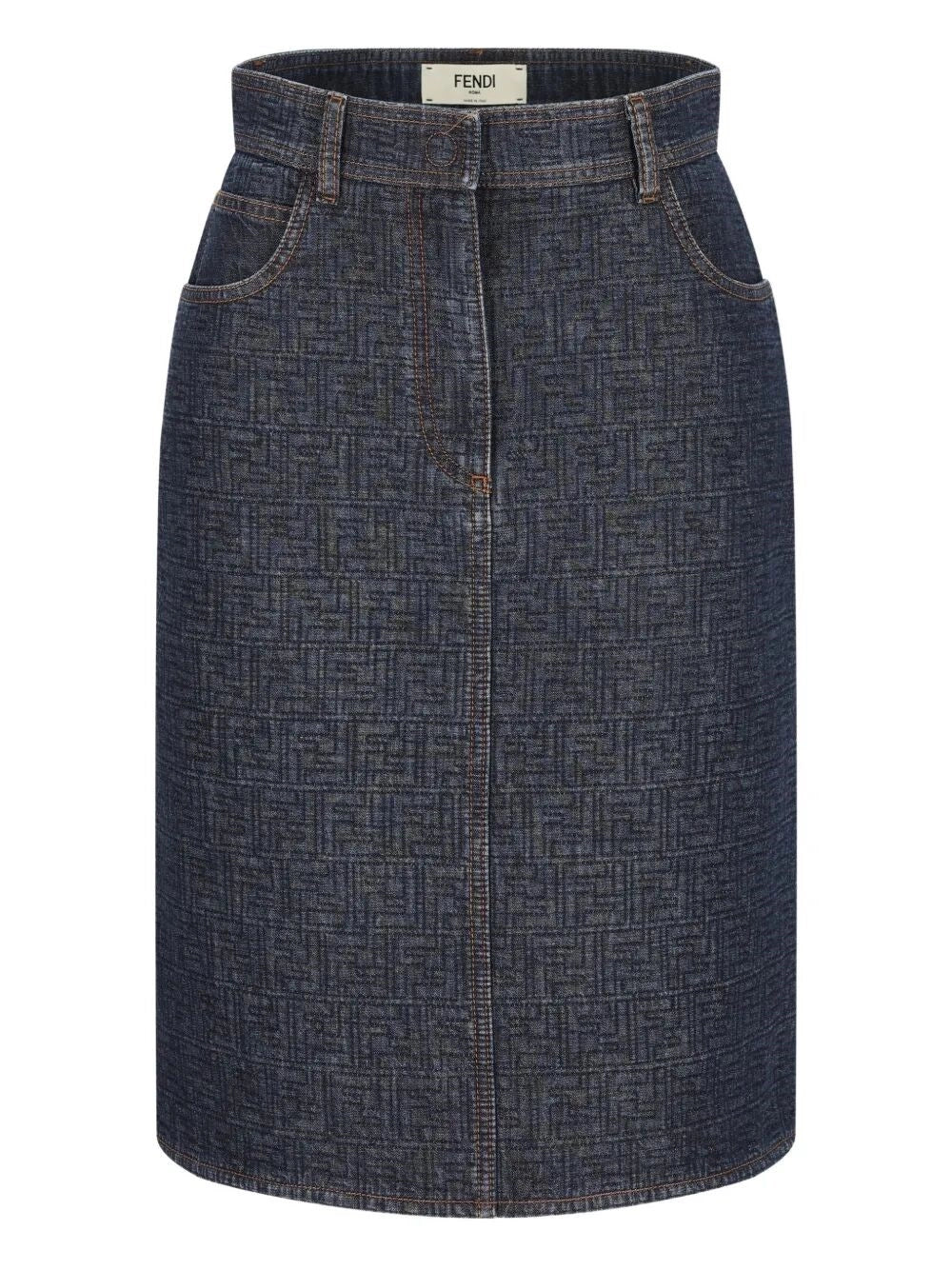 Fendi Women `Ff Padded` Denim Skirt FENDI