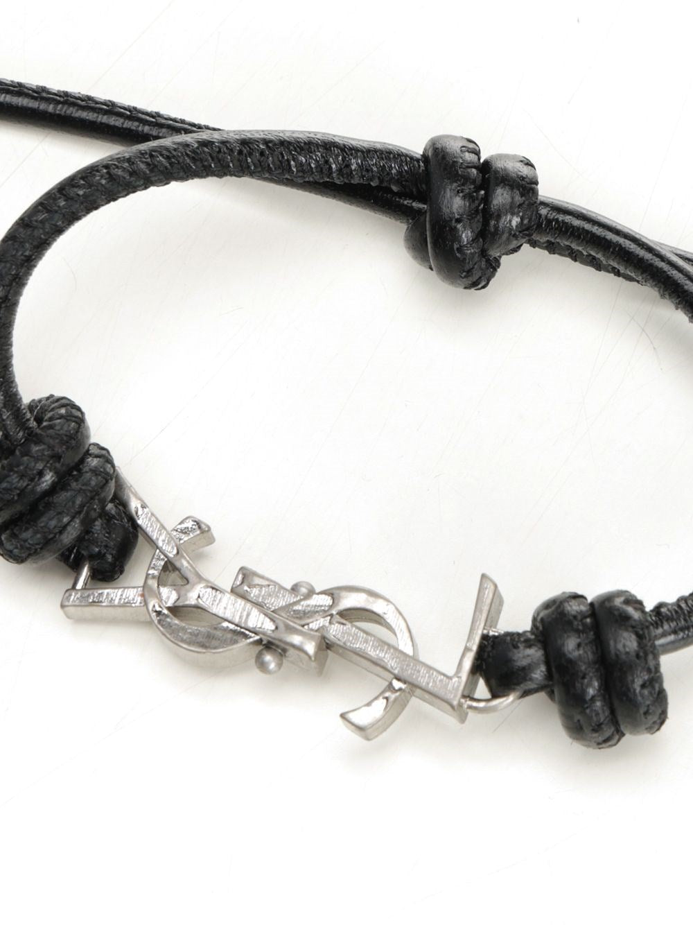 Saint Laurent Men Cassandre Leather Bracelet SAINT LAURENT