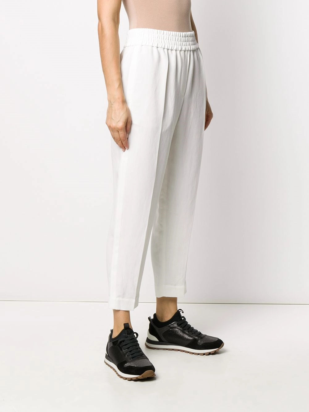 Brunello Cucinelli Women Viscose And Linen Fluid Twill Baggy Pull-On Pants BRUNELLO CUCINELLI
