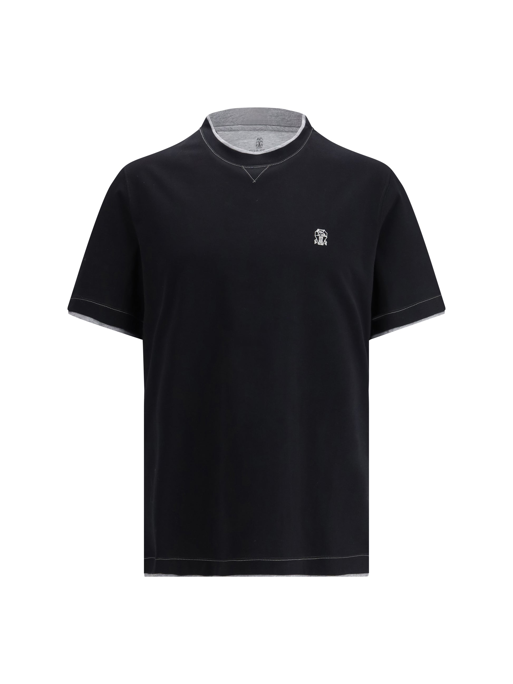Brunello Cucinelli Men T-Shirt In Cotton With A Logo BRUNELLO CUCINELLI