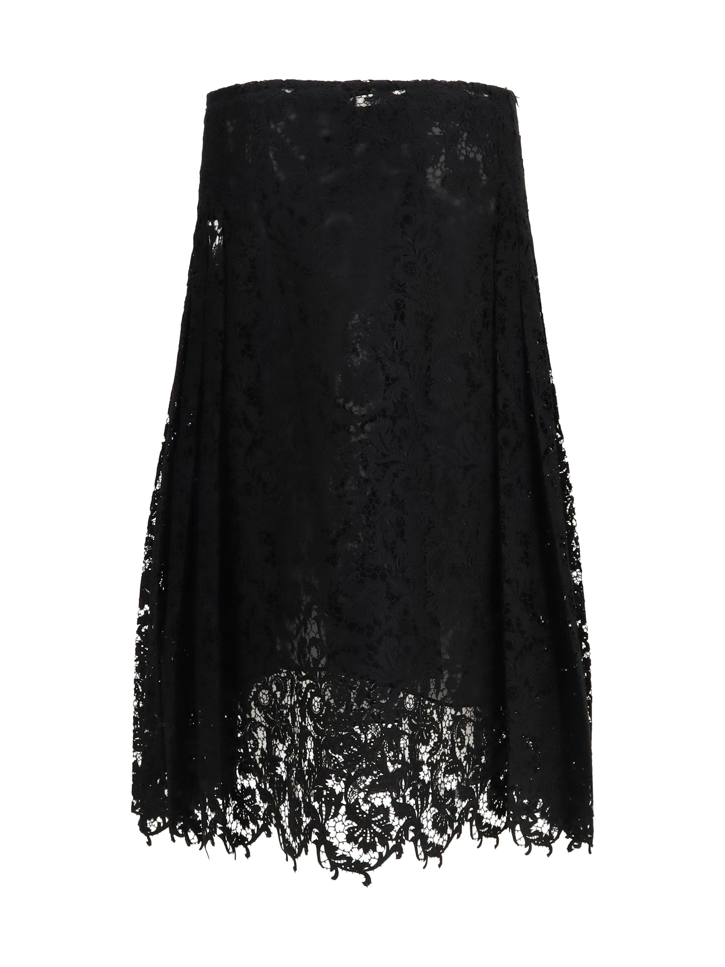 Fendi Women Flared Midi Skirt In Macramé Lace FENDI