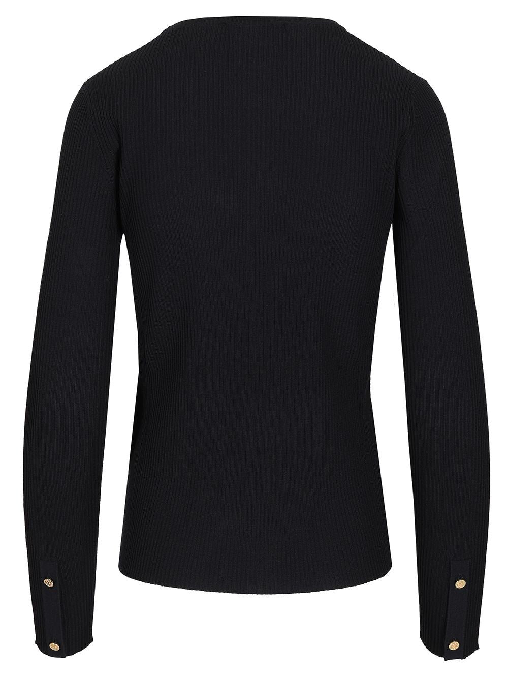 'S Max Mara Women Disegno Wool Rib Crewneck Long Sleeve S MAX MARA