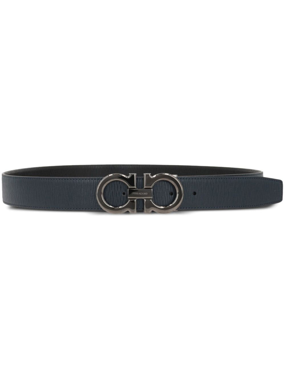 Ferragamo Men Semi-Matt Grained Leather Reversible Gancini Belt FERRAGAMO