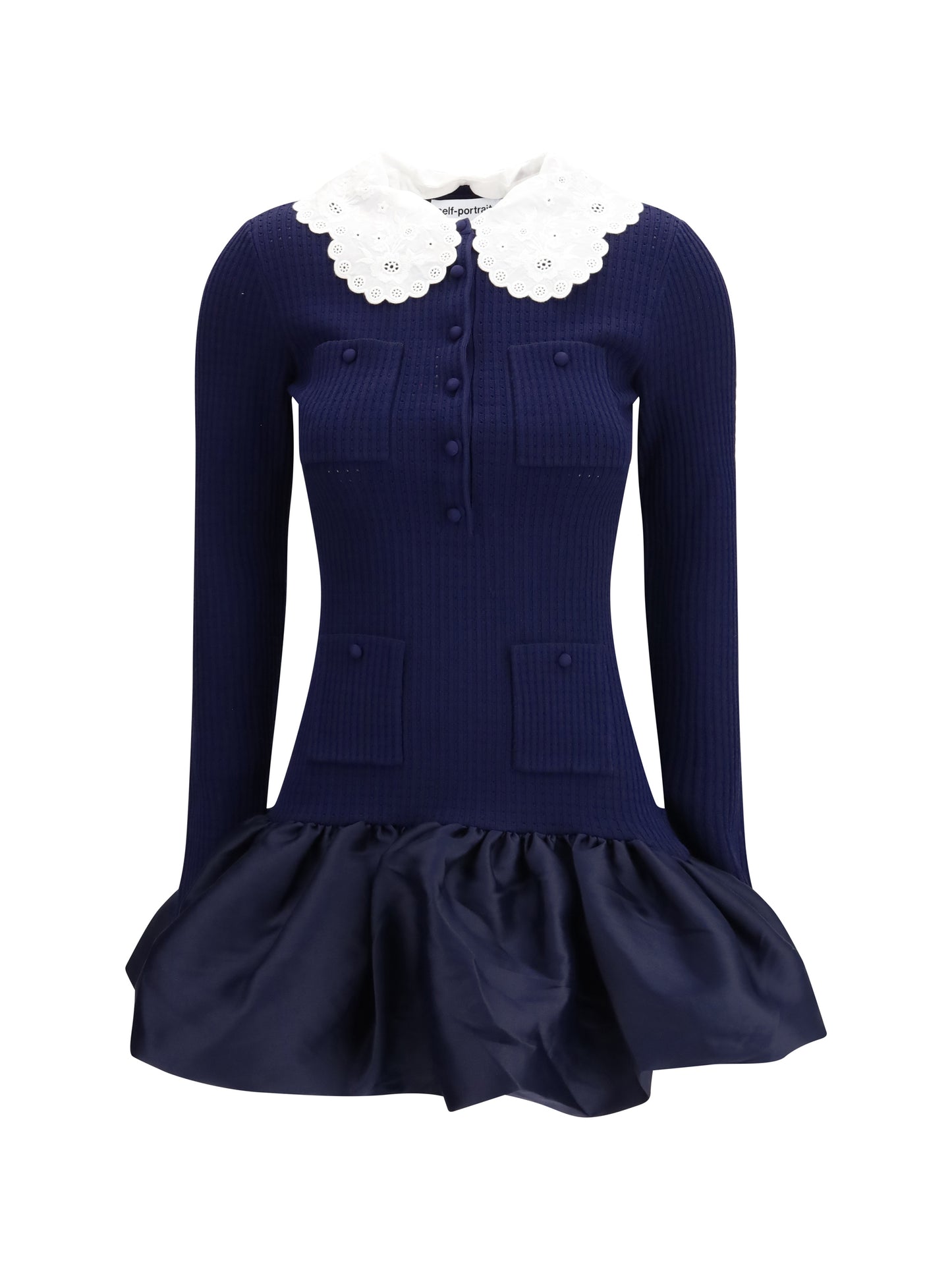 Self-Portrait Women Knit Taffeta Mini Dress