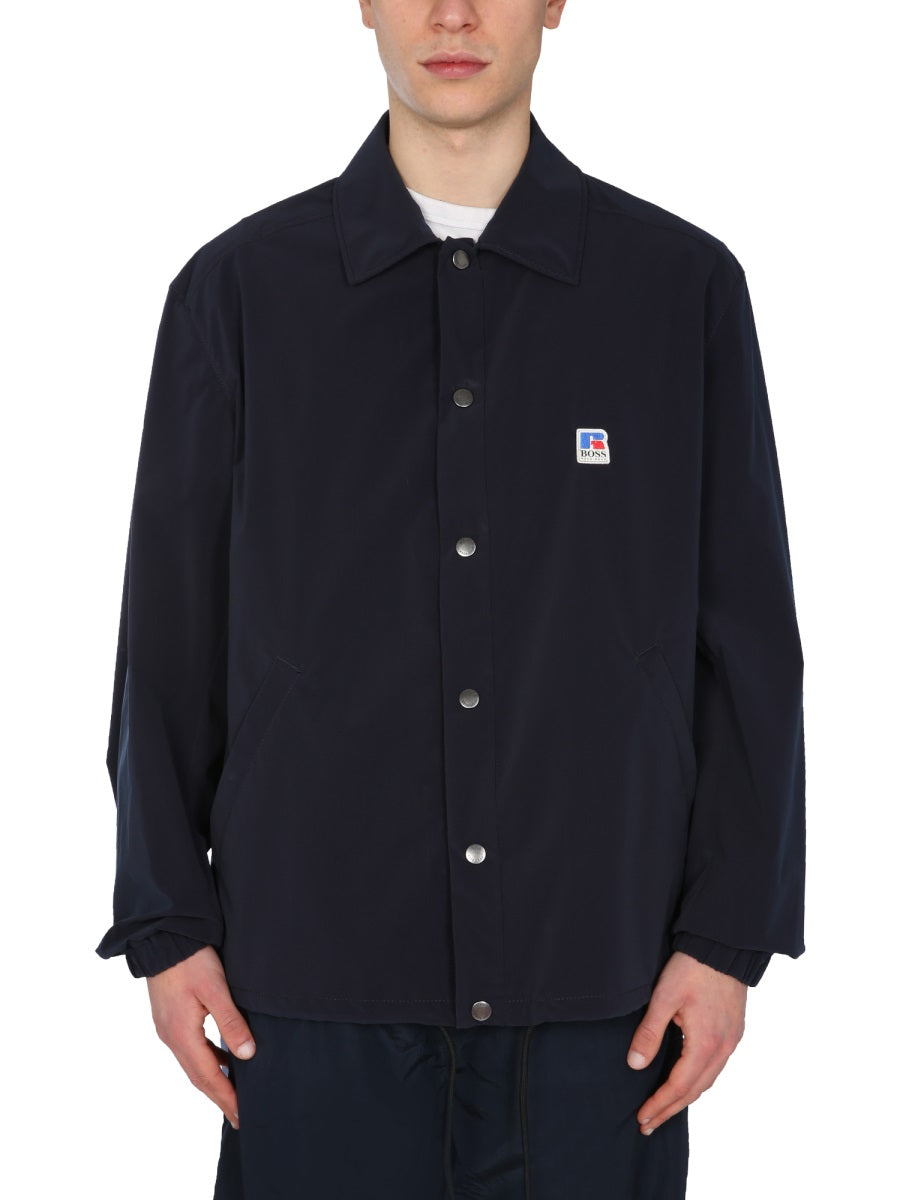 Boss Men Relaxed Fit Jacket With Boss X Russell Athletic Logo BOSS