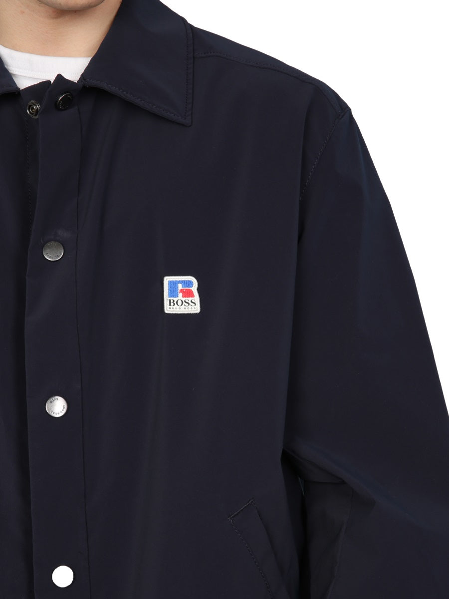 Boss Men Relaxed Fit Jacket With Boss X Russell Athletic Logo BOSS