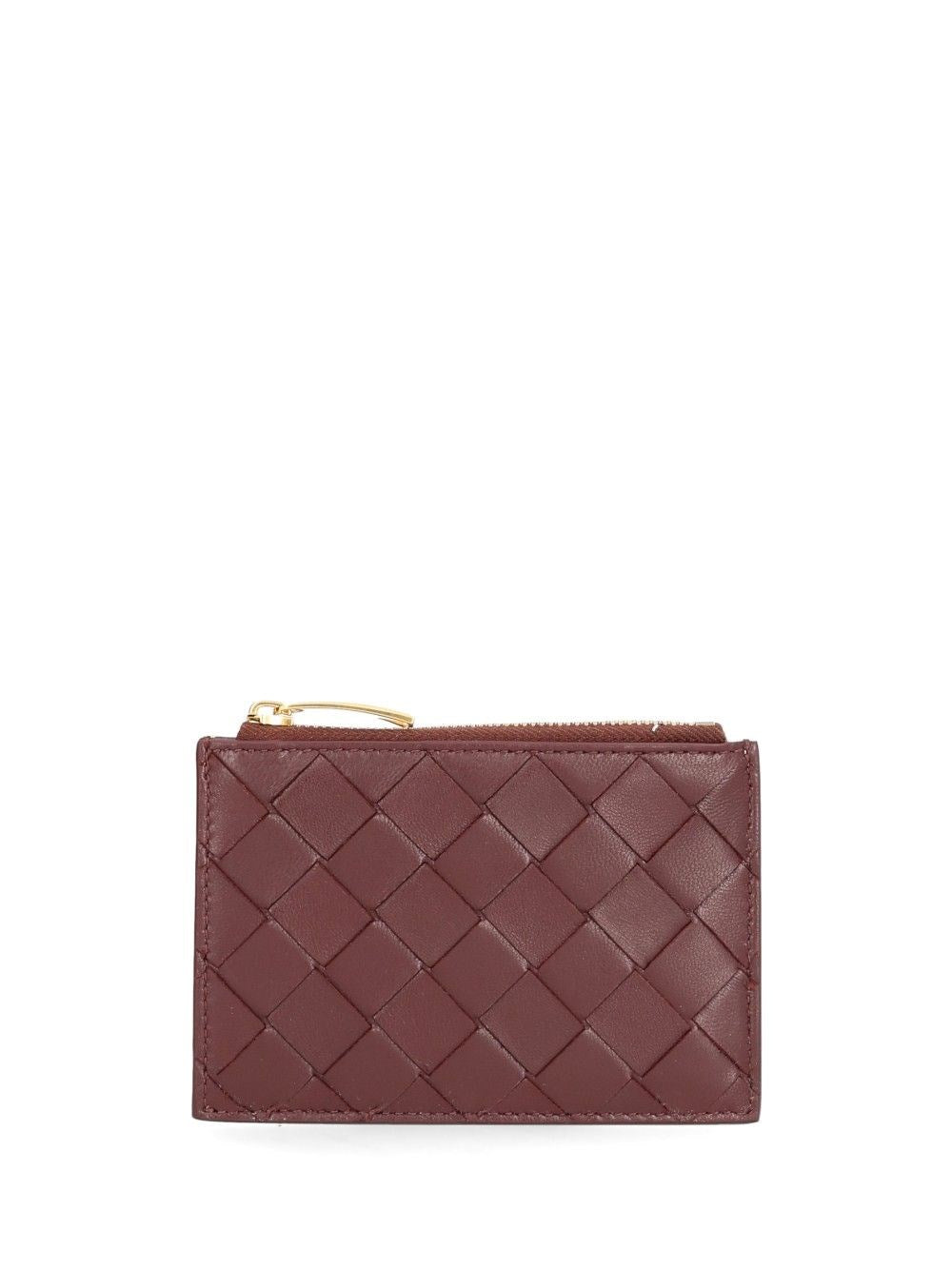 Bottega Veneta Women Woven Card Holder With Zip BOTTEGA VENETA