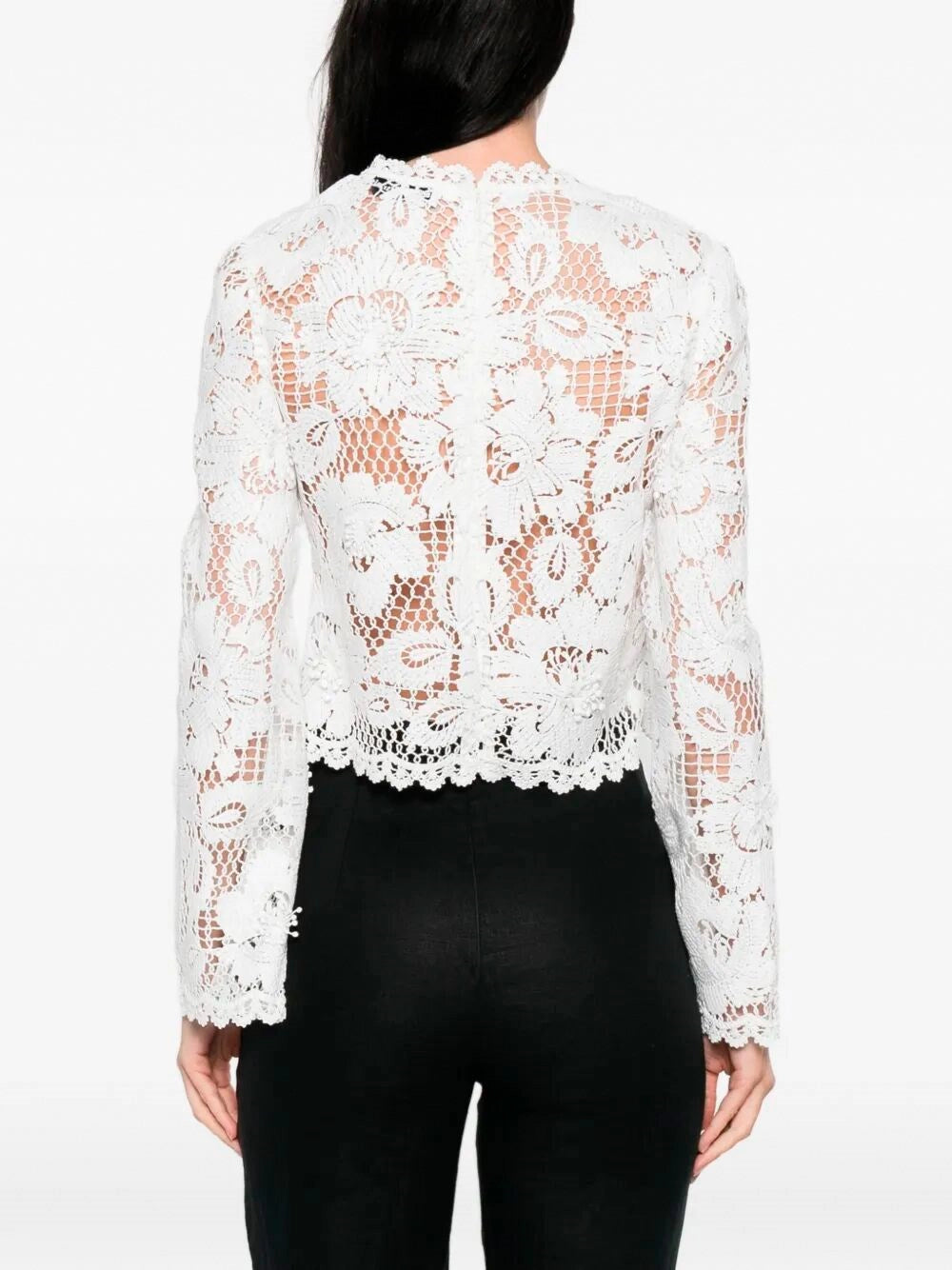 Self-Portrait Women Crochet Lace Top SELF-PORTRAIT