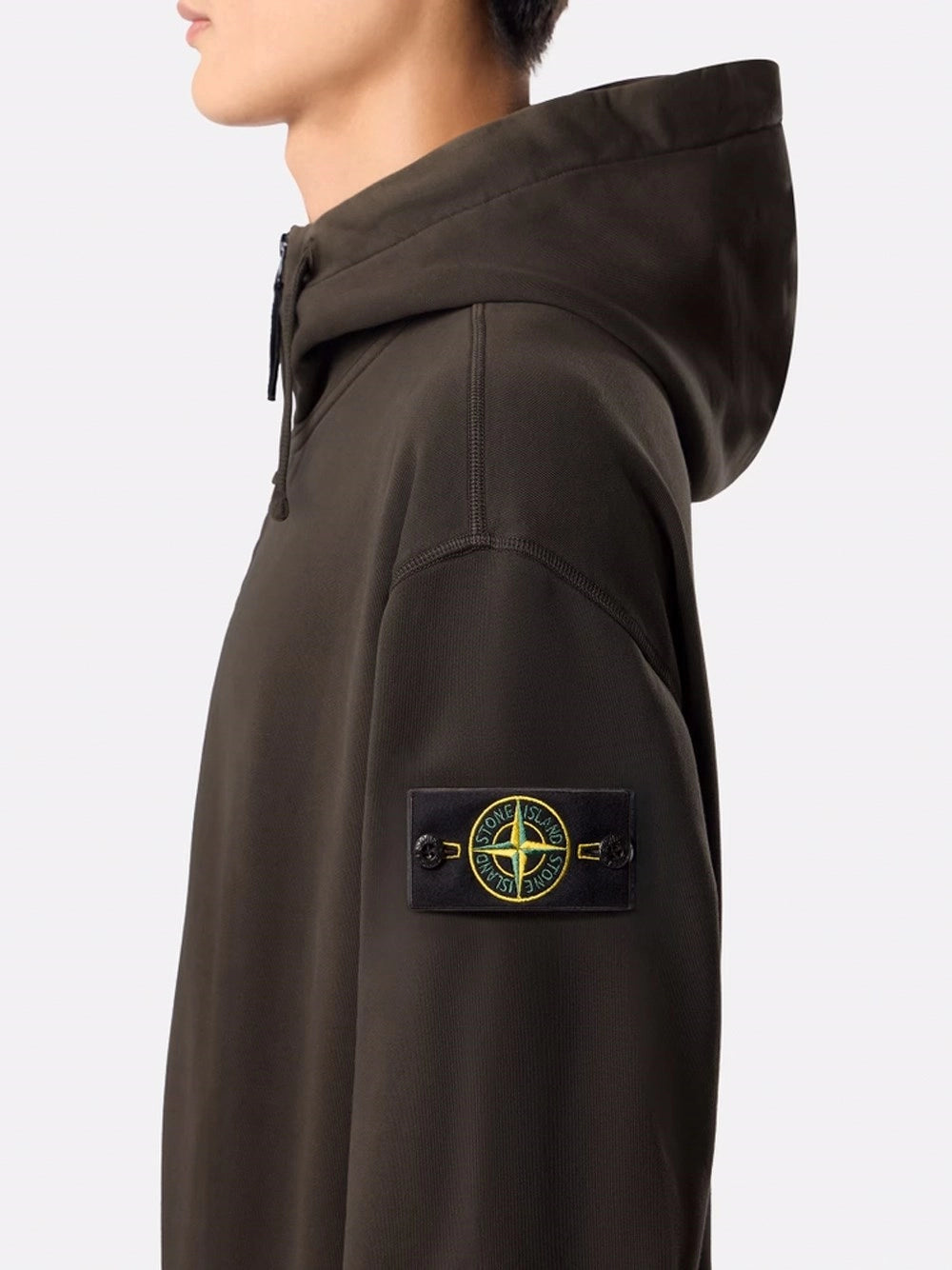 Stone Island Men Organic Cotton Fleece Hoodie Sweatshirt STONE ISLAND