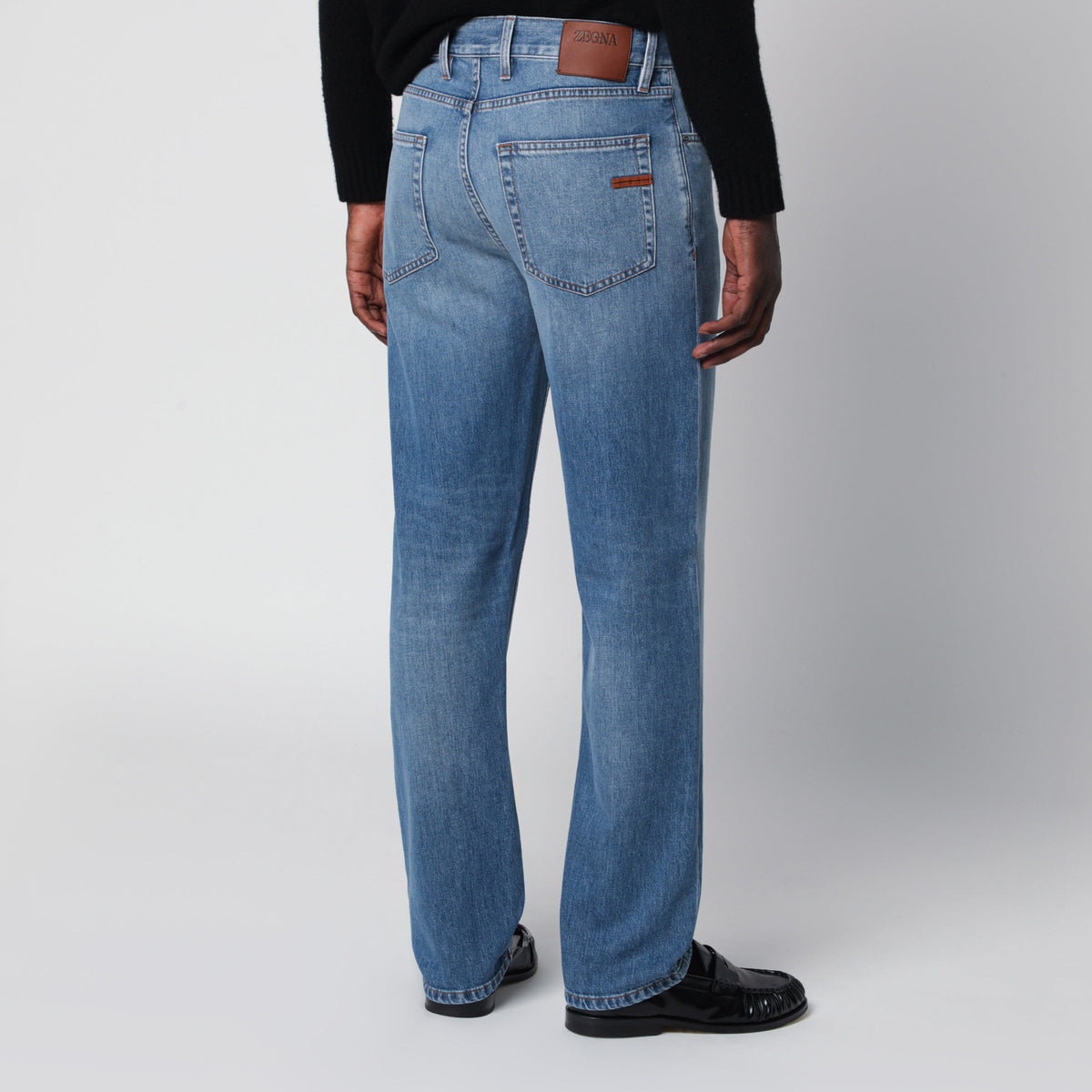 Zegna Light Blue Faded Roccia Jeans Men ZEGNA