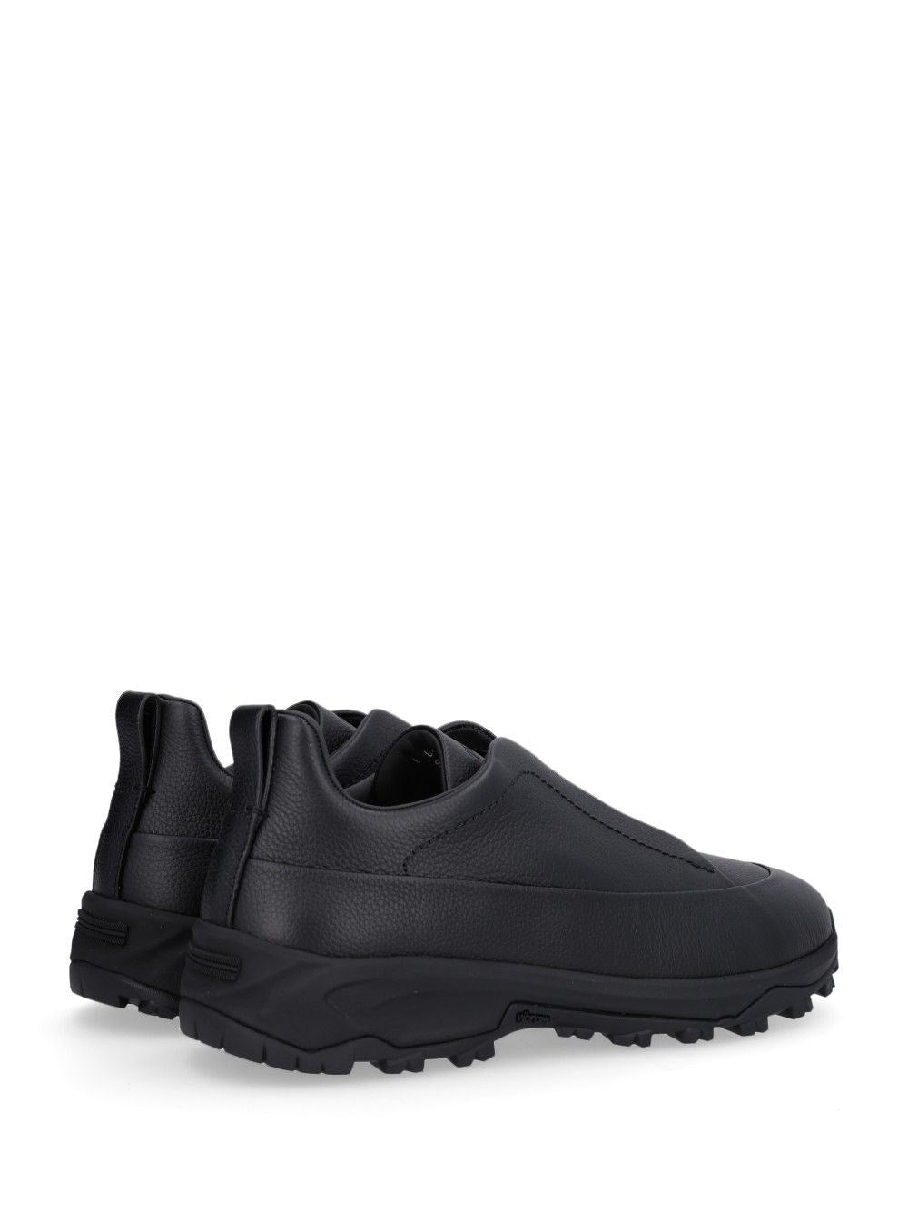 Zegna Men Triple Stitch Leather Sneakers ZEGNA
