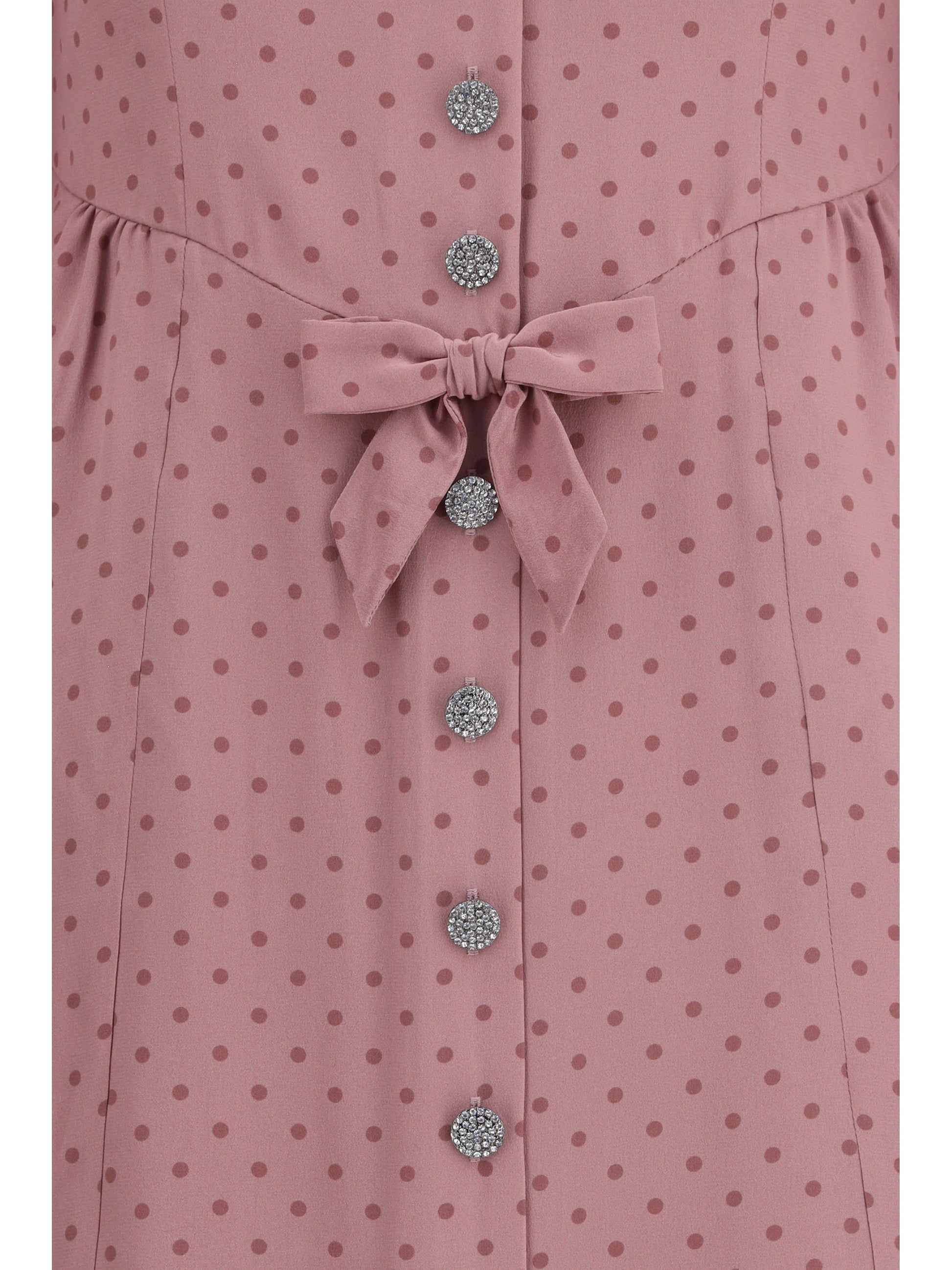 Alessandra Rich Women Polka Dot Midi Dress With Ruffles ALESSANDRA RICH