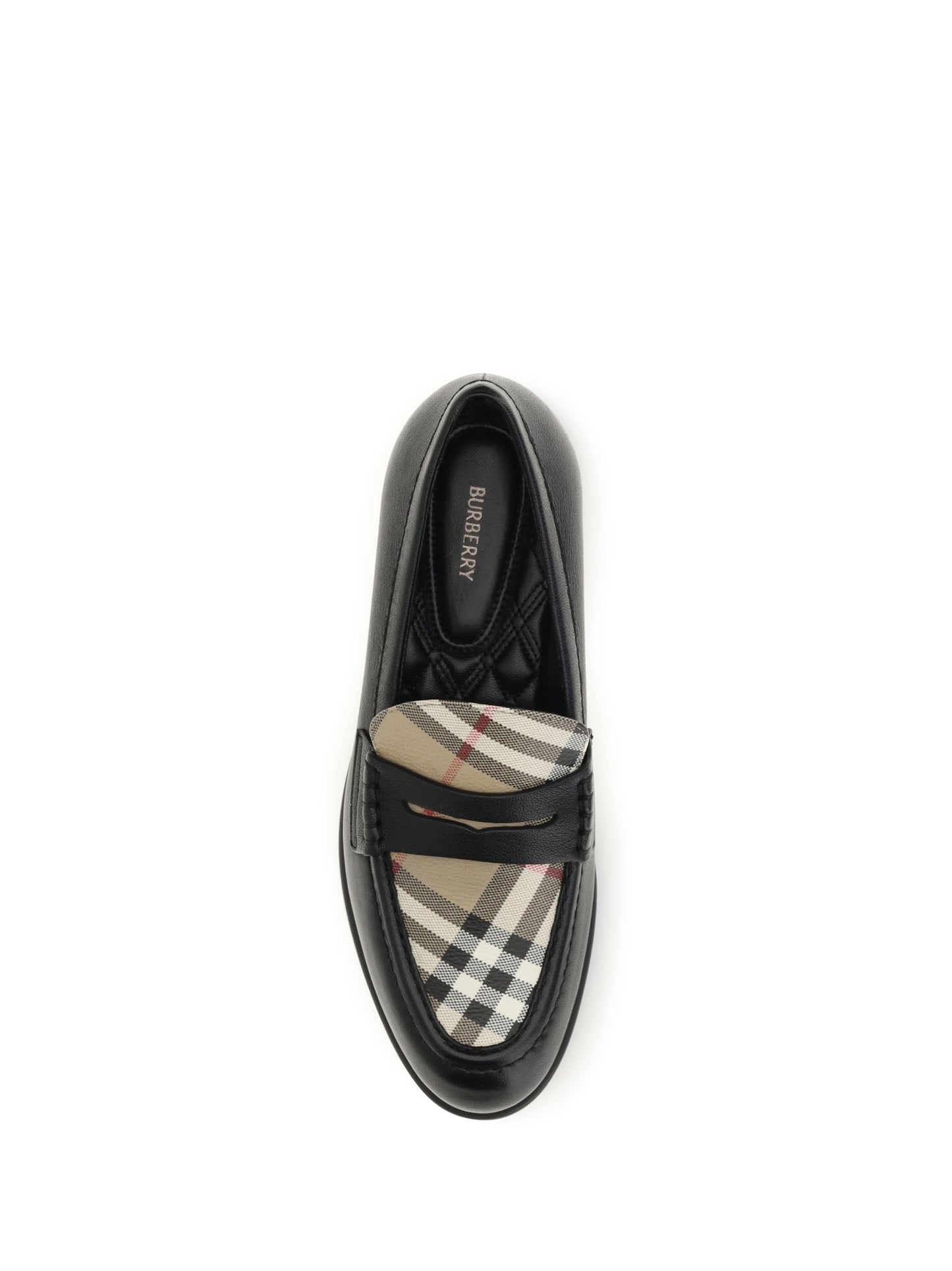 Burberry Women Opal Leather And Check Loafers BURBERRY