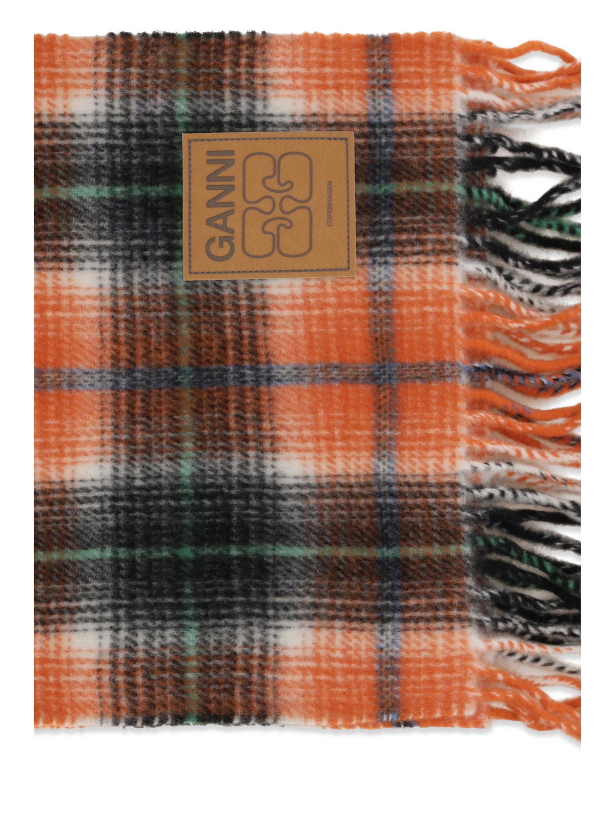 Ganni Women Checked Wool Scarf GANNI