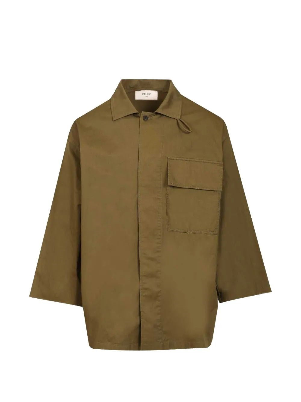 Celine Men Oversized Shirt In Cotton And Linen Twill CELINE