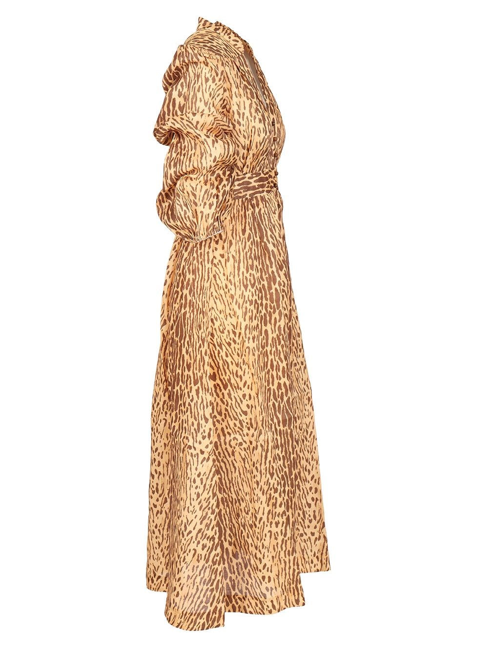 Zimmermann Women Leopard Print Midi Dress ZIMMERMANN