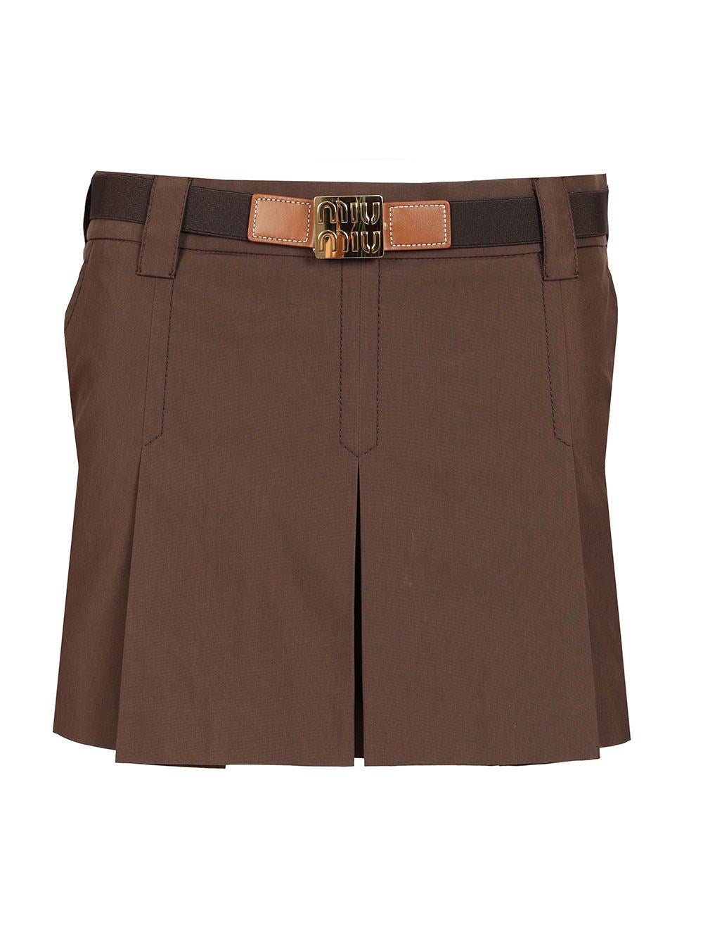 Miu Miu Women Gabardine Mini Skirt MIU MIU
